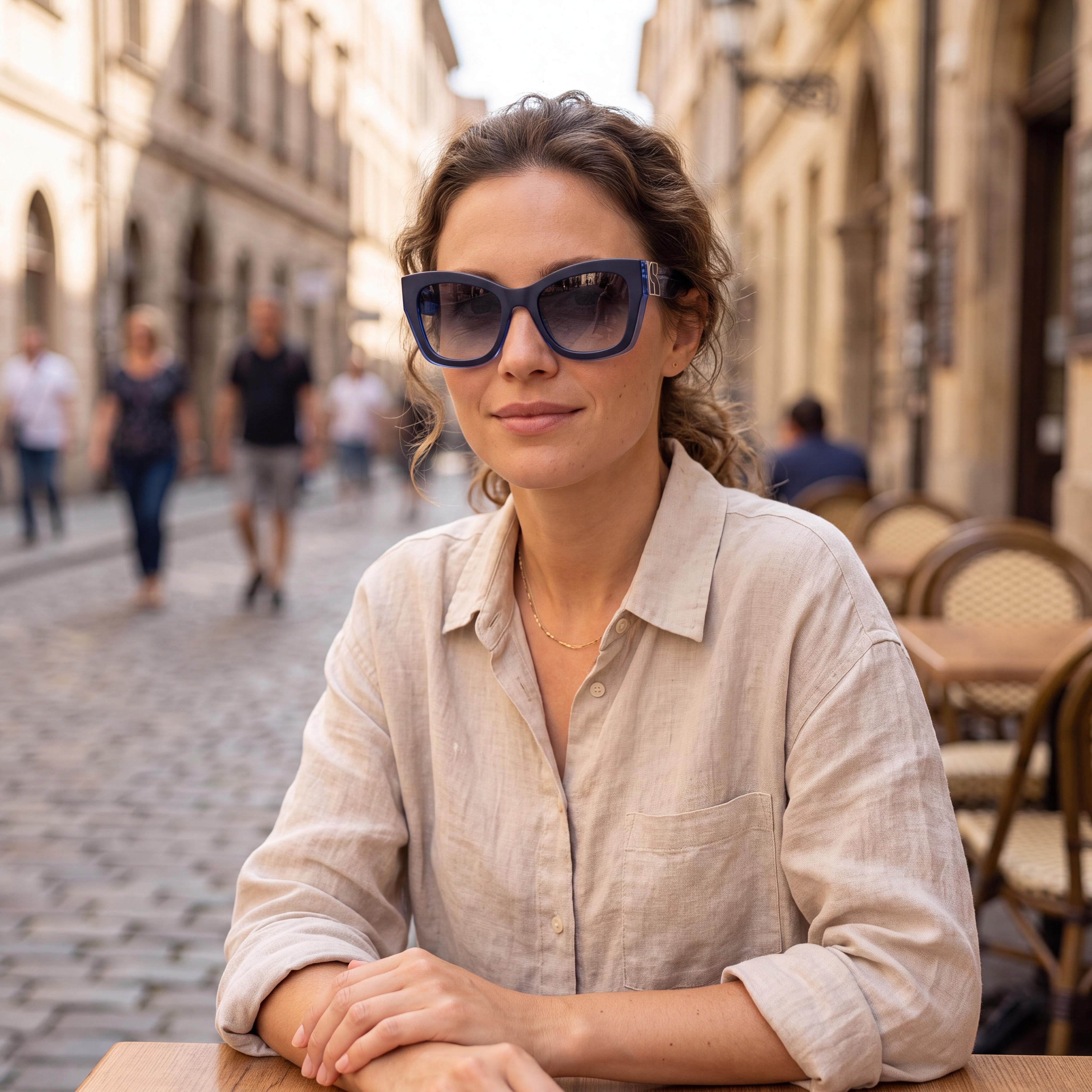 kate spade new york KS JAYDA/G/S Women's Blue Acetate Dark Grey Lens 100% UV Protection Sunglasses 53-19-140, Photo 5
