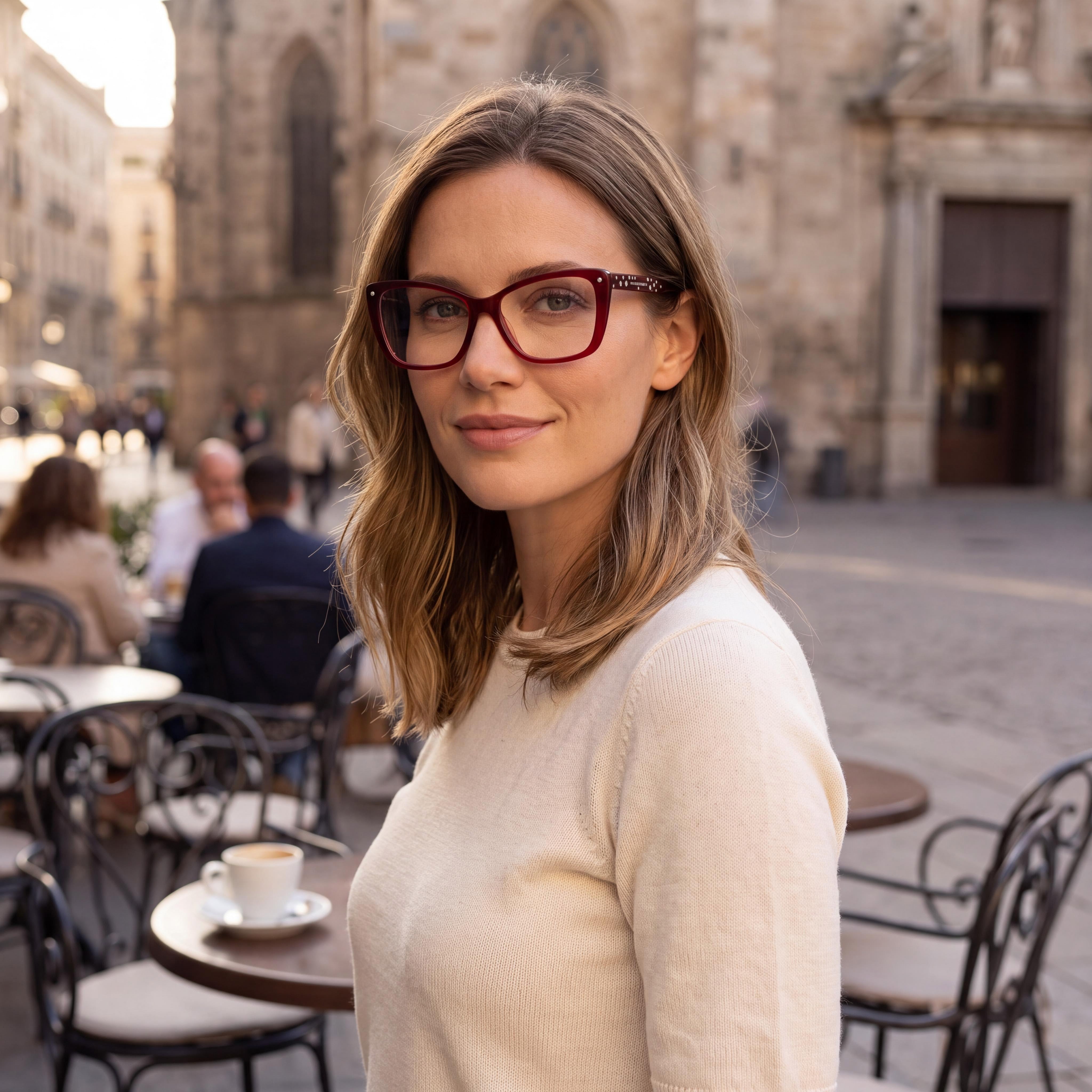 Carolina Herrera Her 0149 Women's Multicolored Plastic Frame Eyewear with Burgundy Lenses 53mm, Photo 5