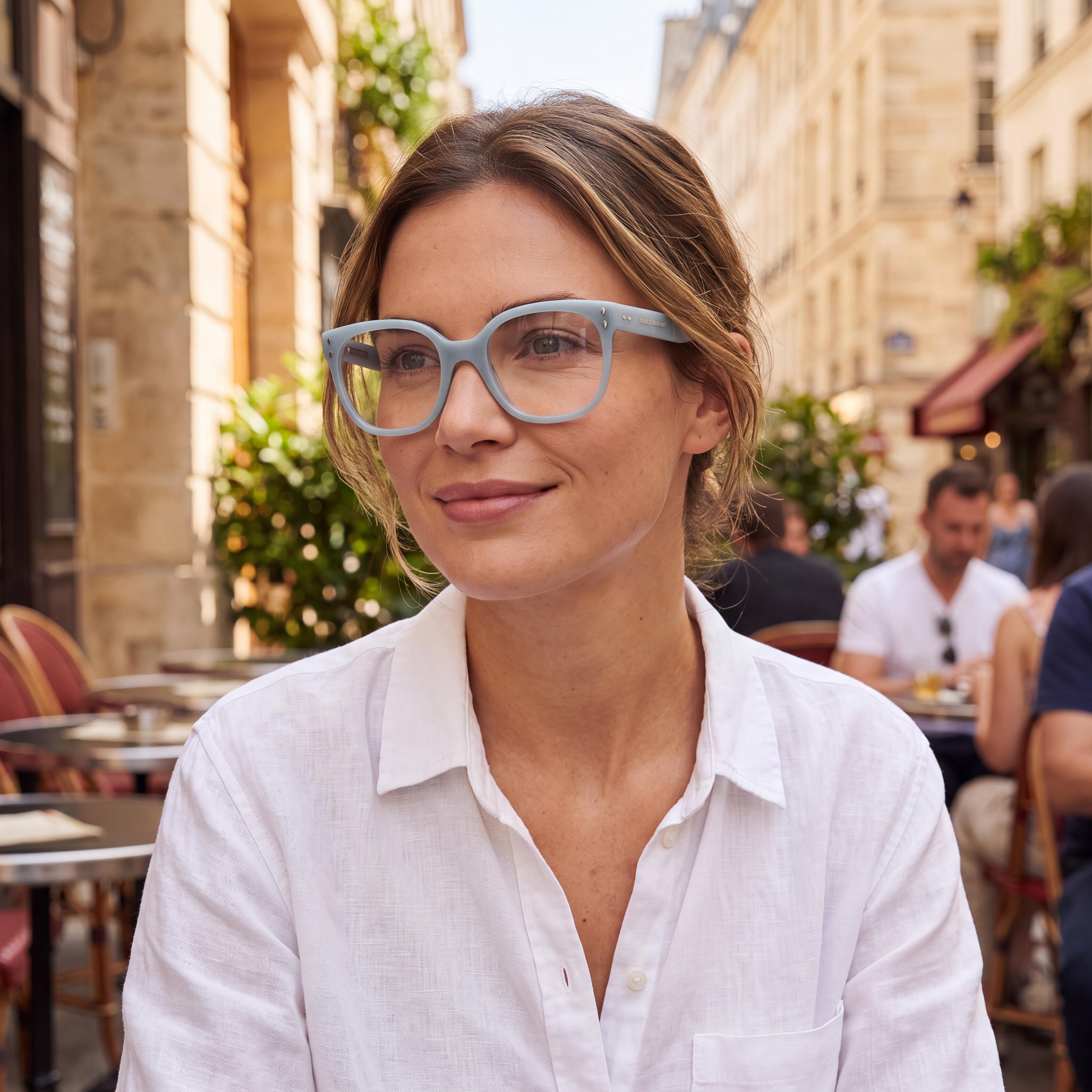 Isabel Marant Im 0021 Modern Unisex Sunglasses, Azure Acetate Frame with Azure Lenses, 52mm, Photo 6