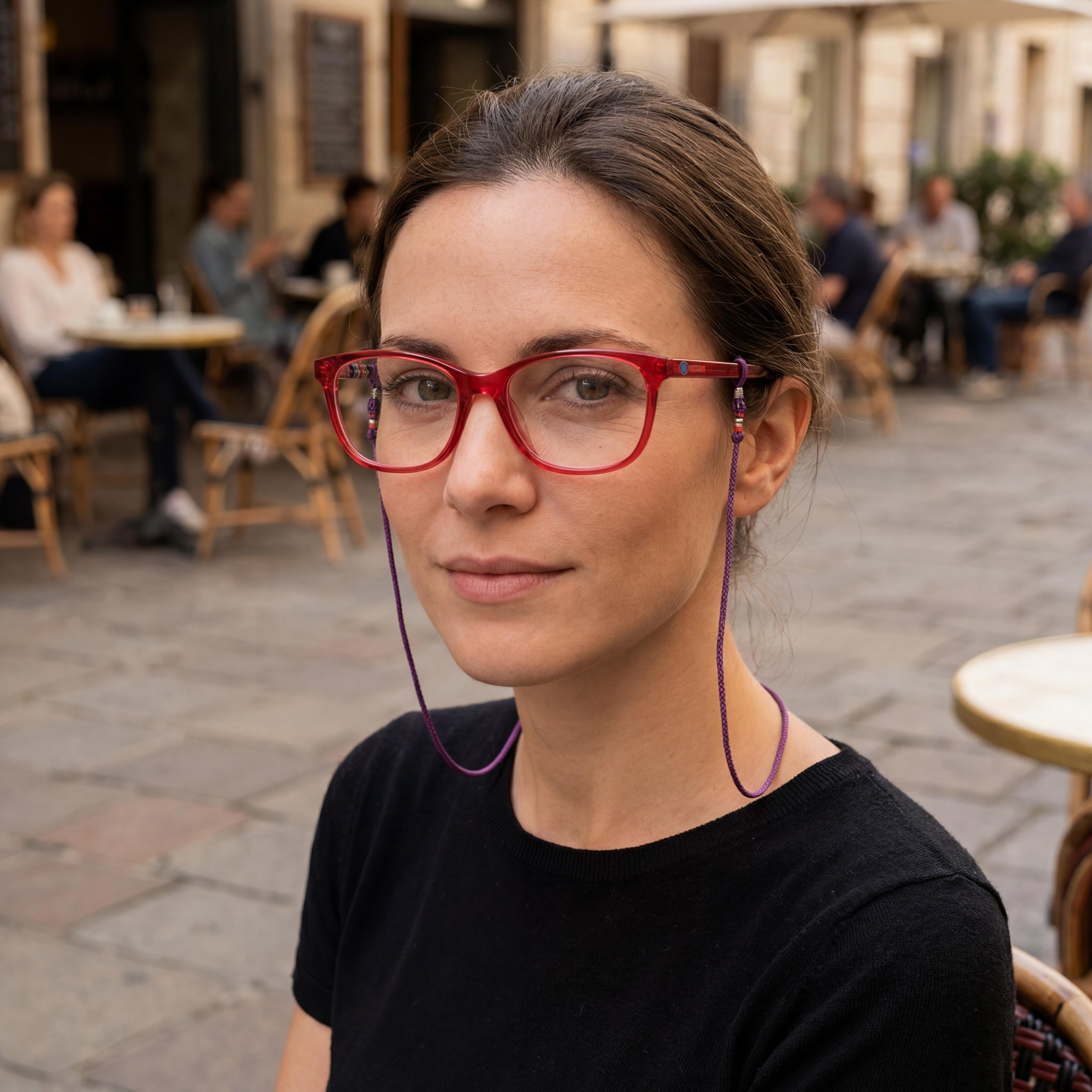 Missoni Eyewear Women's Rectangular Full-Rim Optical Glasses in Cherry Acetate, 52mm Lens Width, Photo 5