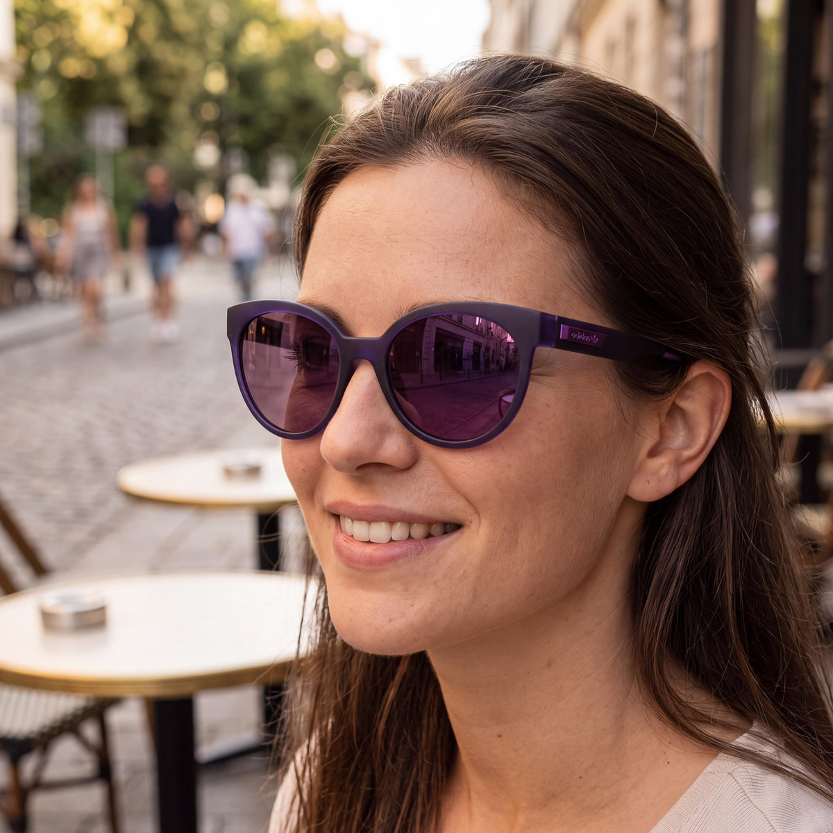 adidas Originals Casual Women's Matte Blue INJECTED Violet Lens Sunglasses 52mm, Photo 3