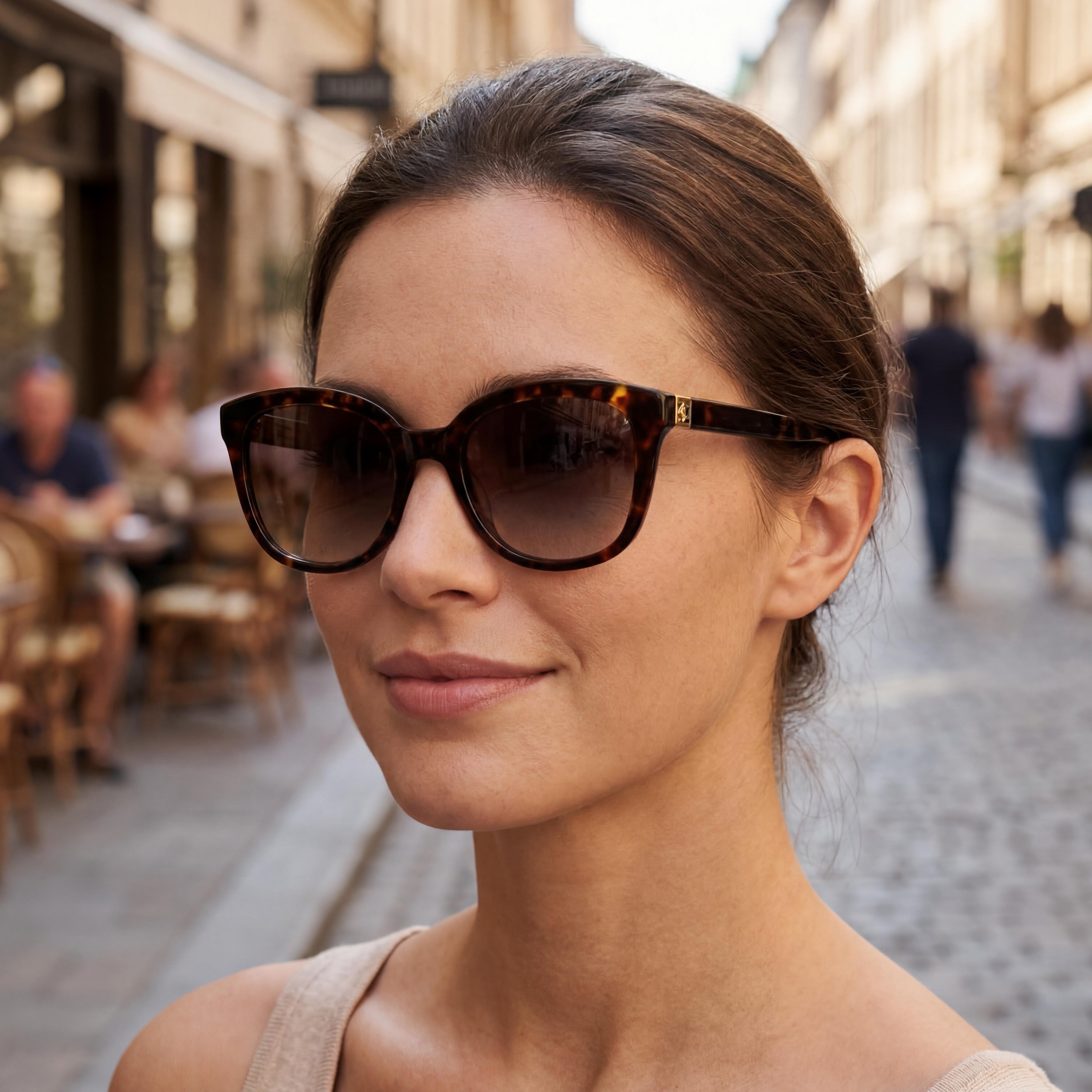 kate spade new york Modern Women's Acetate Havana Square Non-Polarized UV Protected Sunglasses 53mm, Photo 4