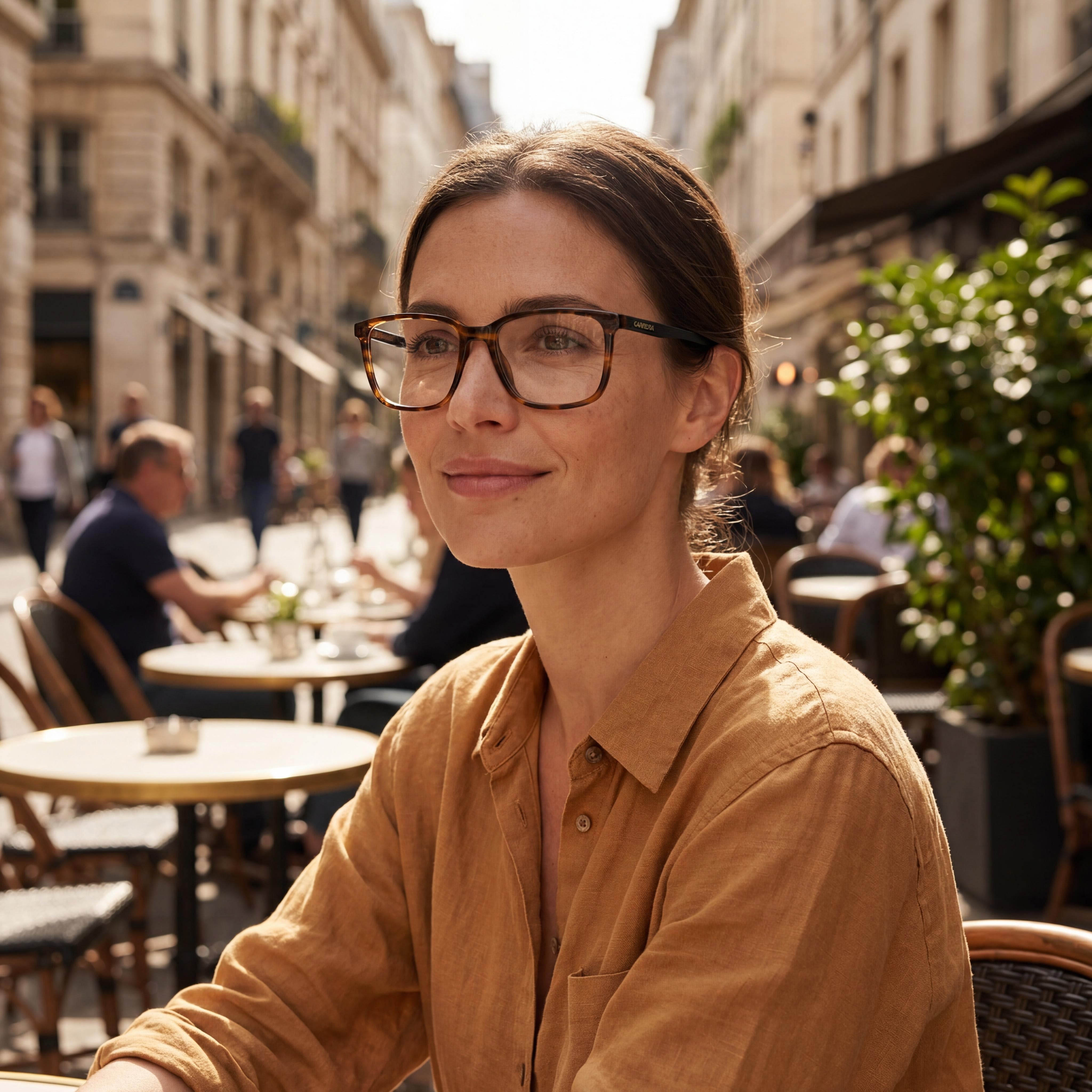 Gafas de sol Carrera 254 para mujer no polarizadas con montura de plástico cuerno marrón y 56mm de ancho de lente, Photo 4