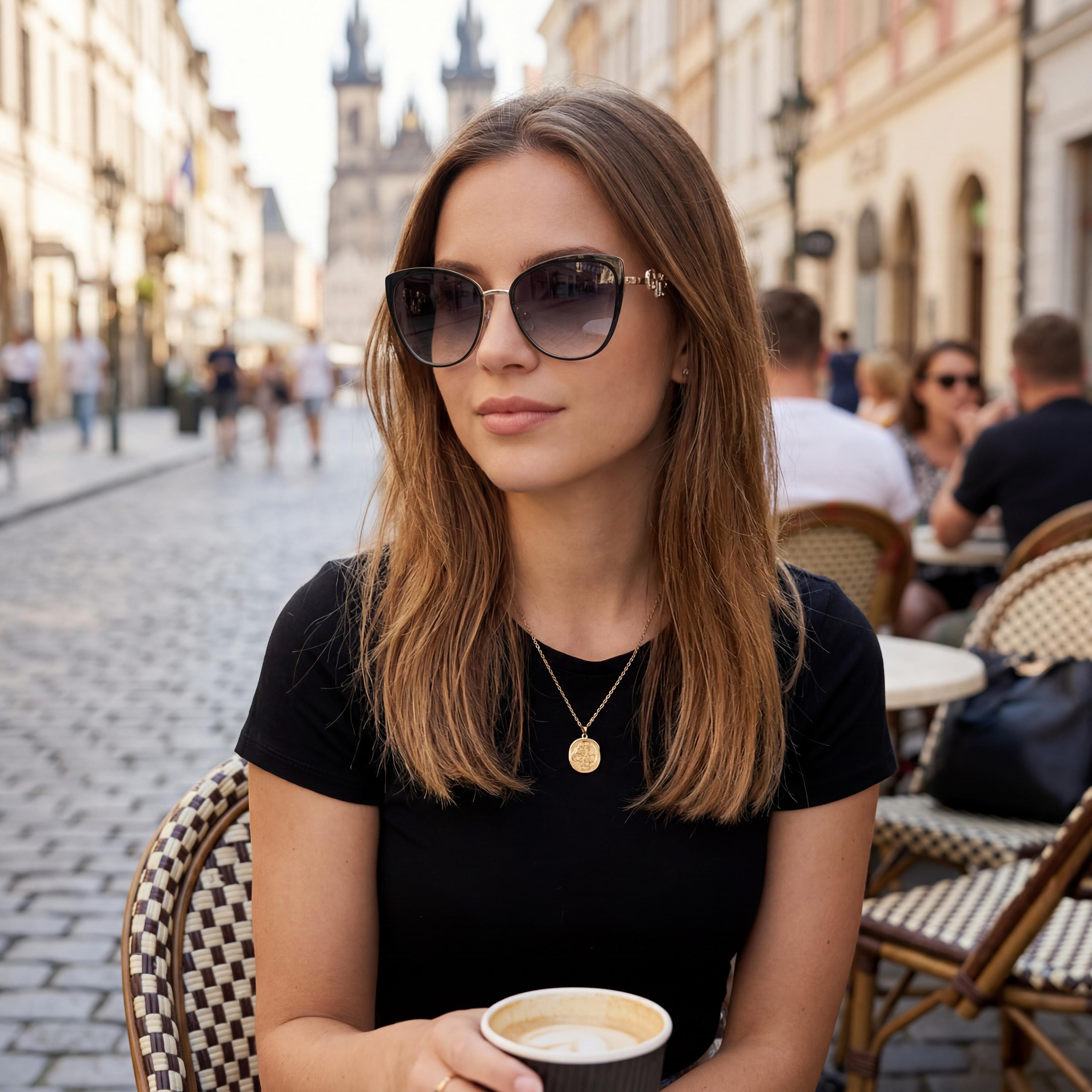 Guess GF6141 01B Shiny Black Cat Eye Sunglasses Unisex, 56mm, Photo 6