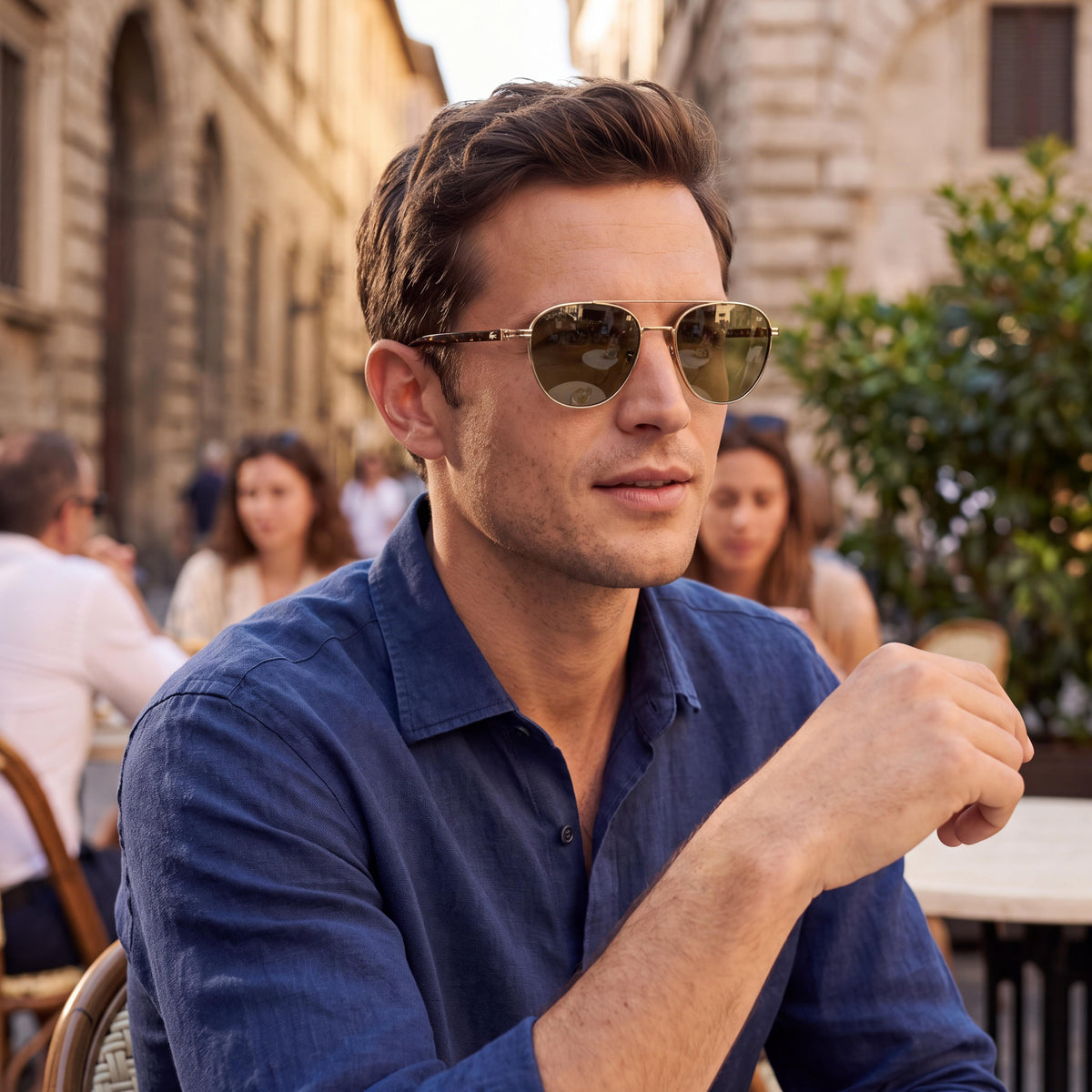 Lacoste L271s N Men's Classic Metal Gold Frame, Polarized Gold Lenses, UV Protected Sunglasses 54-20-145mm, Photo 6