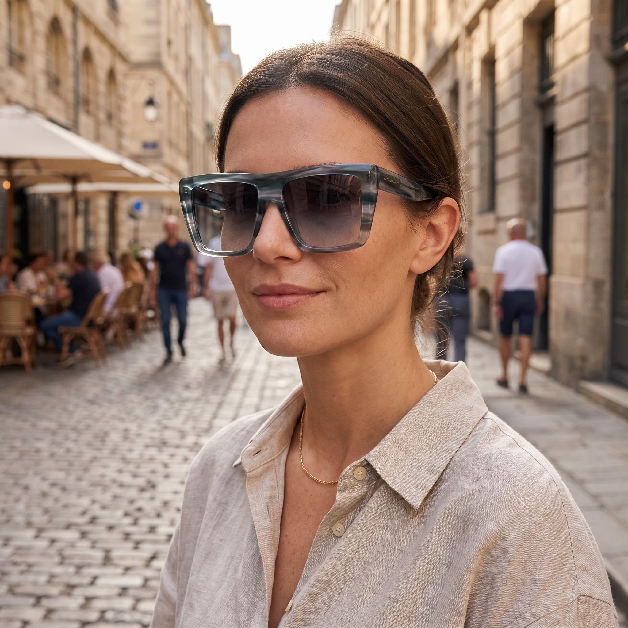 Gafas de sol Victoria Beckham Vb686s para mujer, montura gris cuerno, 56 mm ancho de lente, 15 mm ancho de puente, 145 mm longitud de patilla, Photo 6