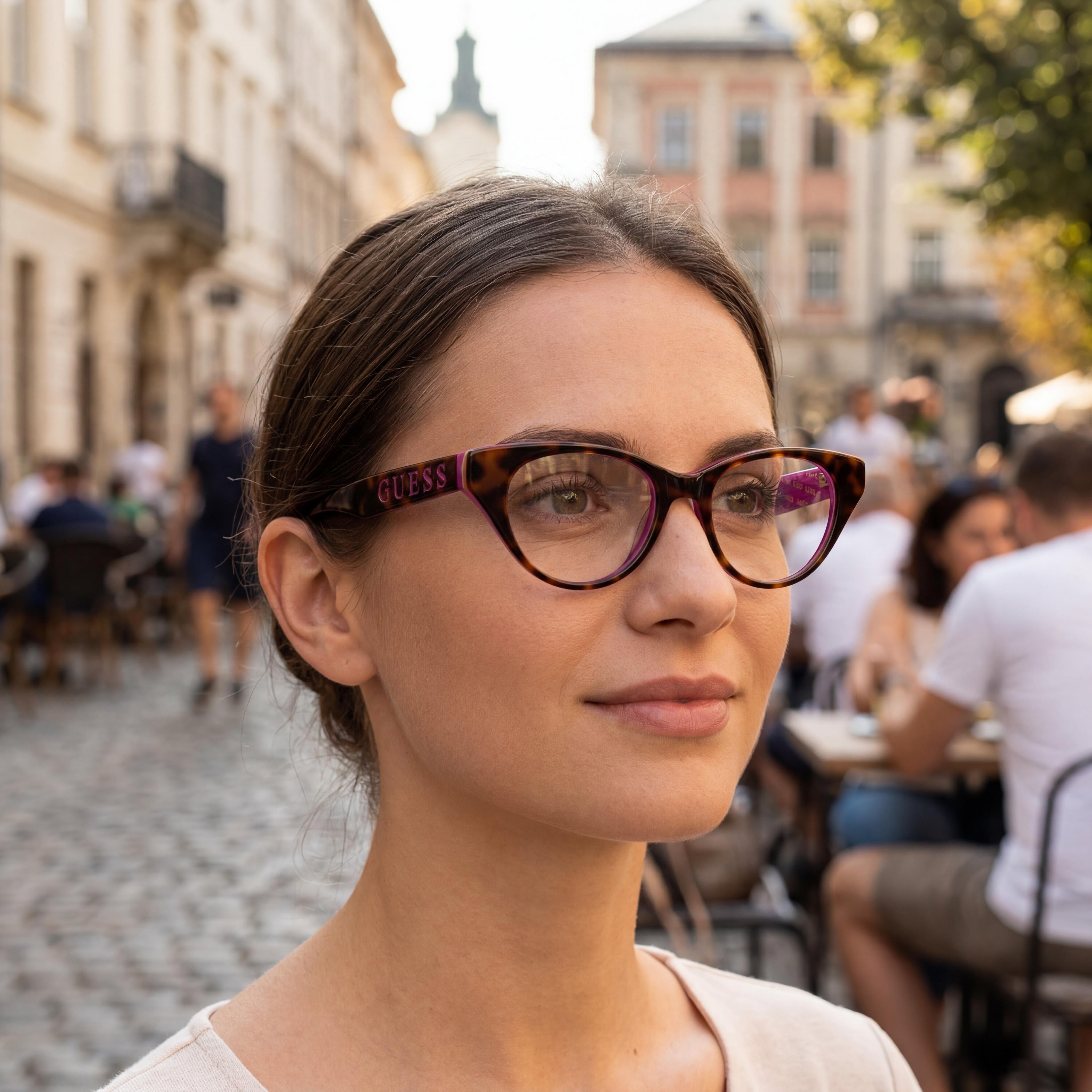 GUESS Gu9192 Unisex Havana Plastic Frame with Clear Non- Polycarbonate Lenses 47mm, Photo 4