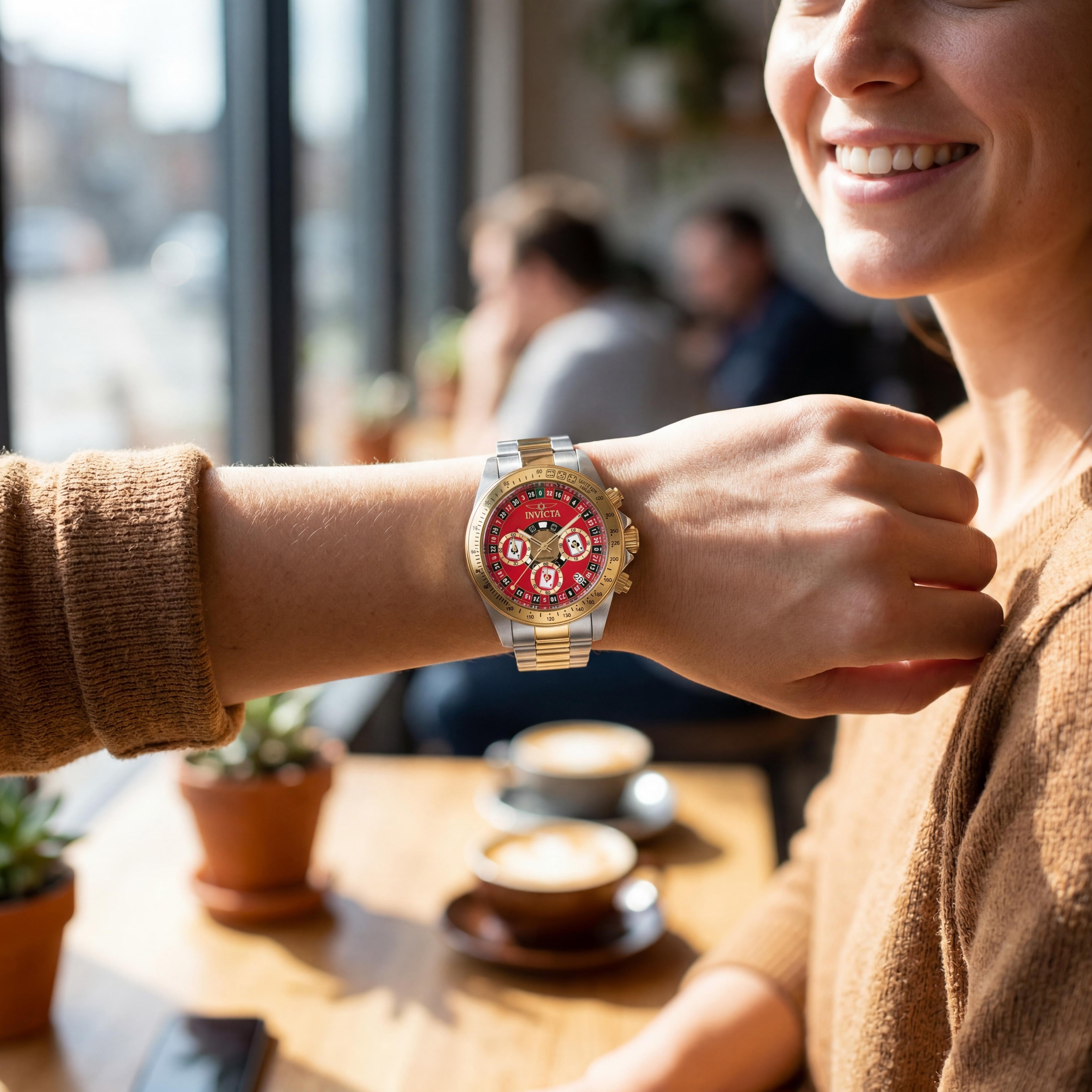Reloj de cuarzo unisex Invicta Speedway 50495 de acero inoxidable con esfera roja, 39 mm, resistente al agua 200M, Photo 5