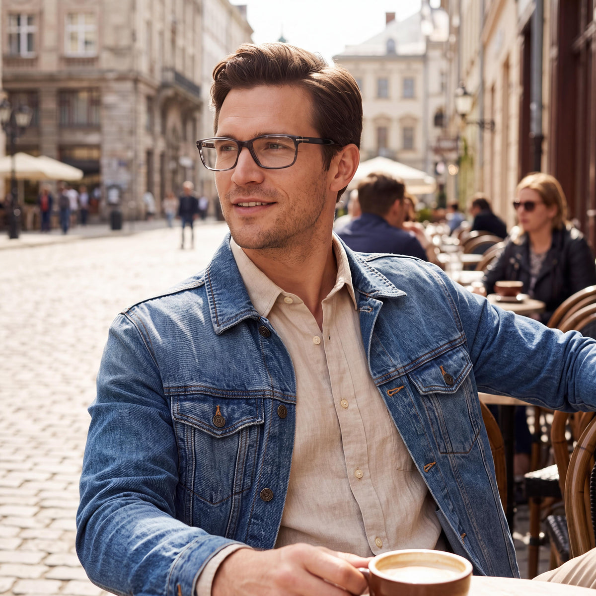 David Beckham Db 1065 Men's Grey Horn Plastic Eyeglasses, Lens 54mm, Bridge 17mm, Temple 145mm, Photo 4
