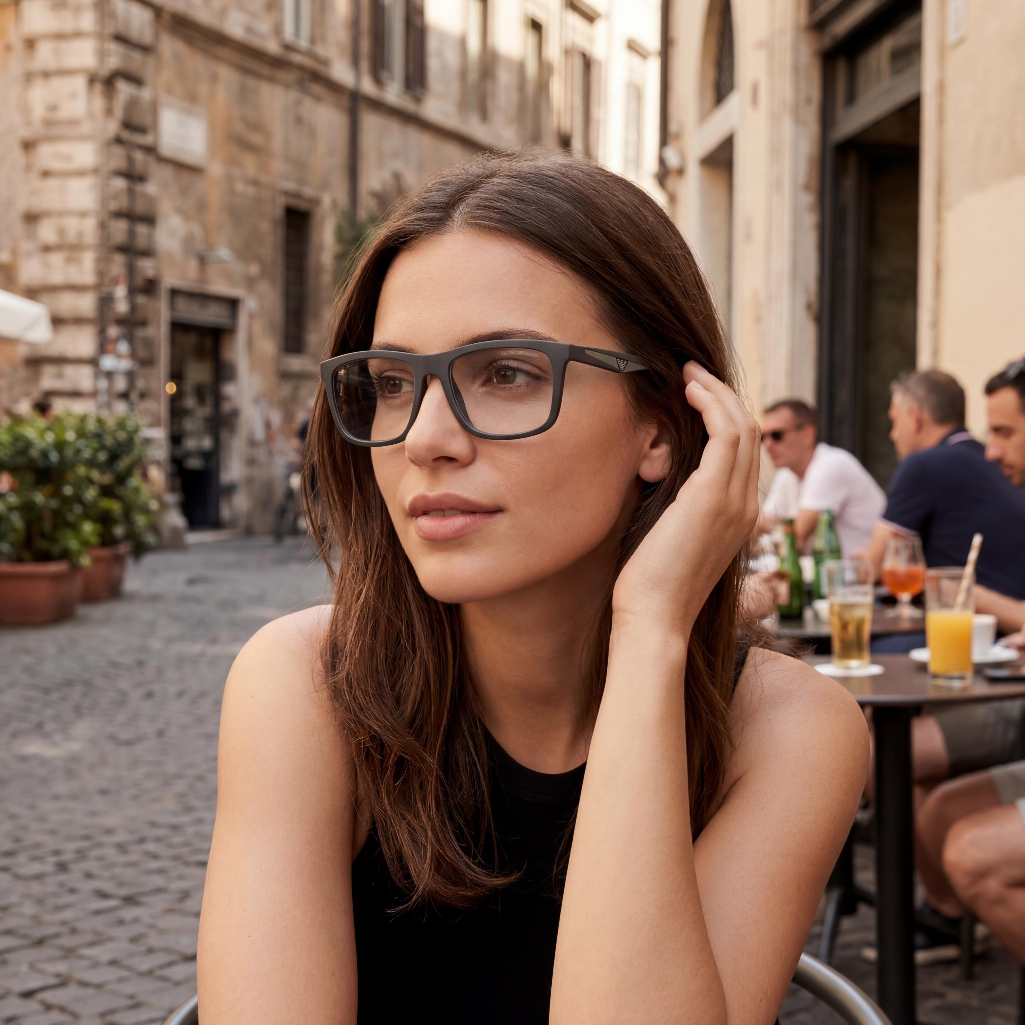 Emporio Armani Ea4235 Women's Eyeglasses with Sun Clip-ons, Matte Brown Plastic Frame, Demo Lenses, 55mm, Photo 4