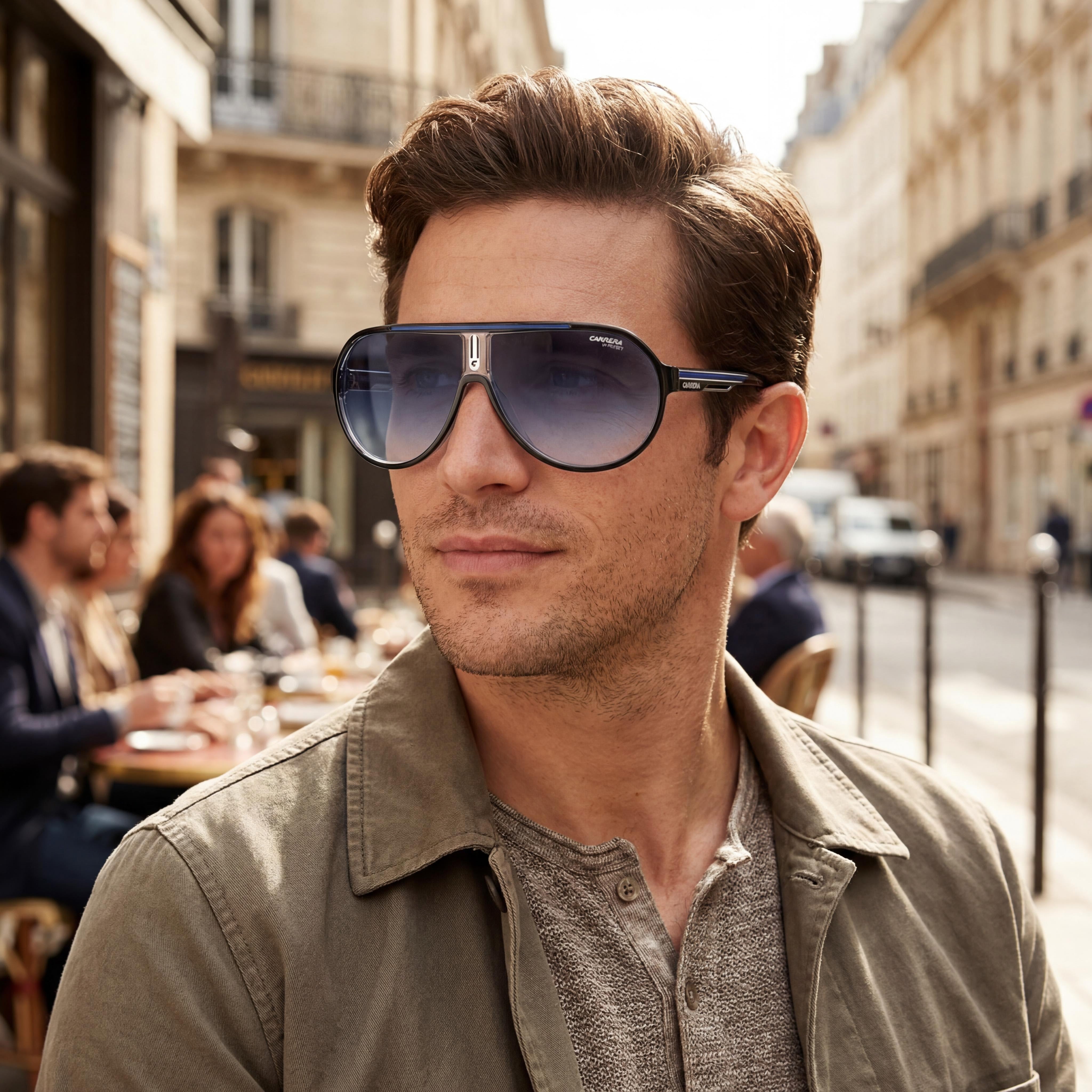 Gafas de sol rectangulares Carrera negras y rojas para hombre, 64 mm, Photo 5