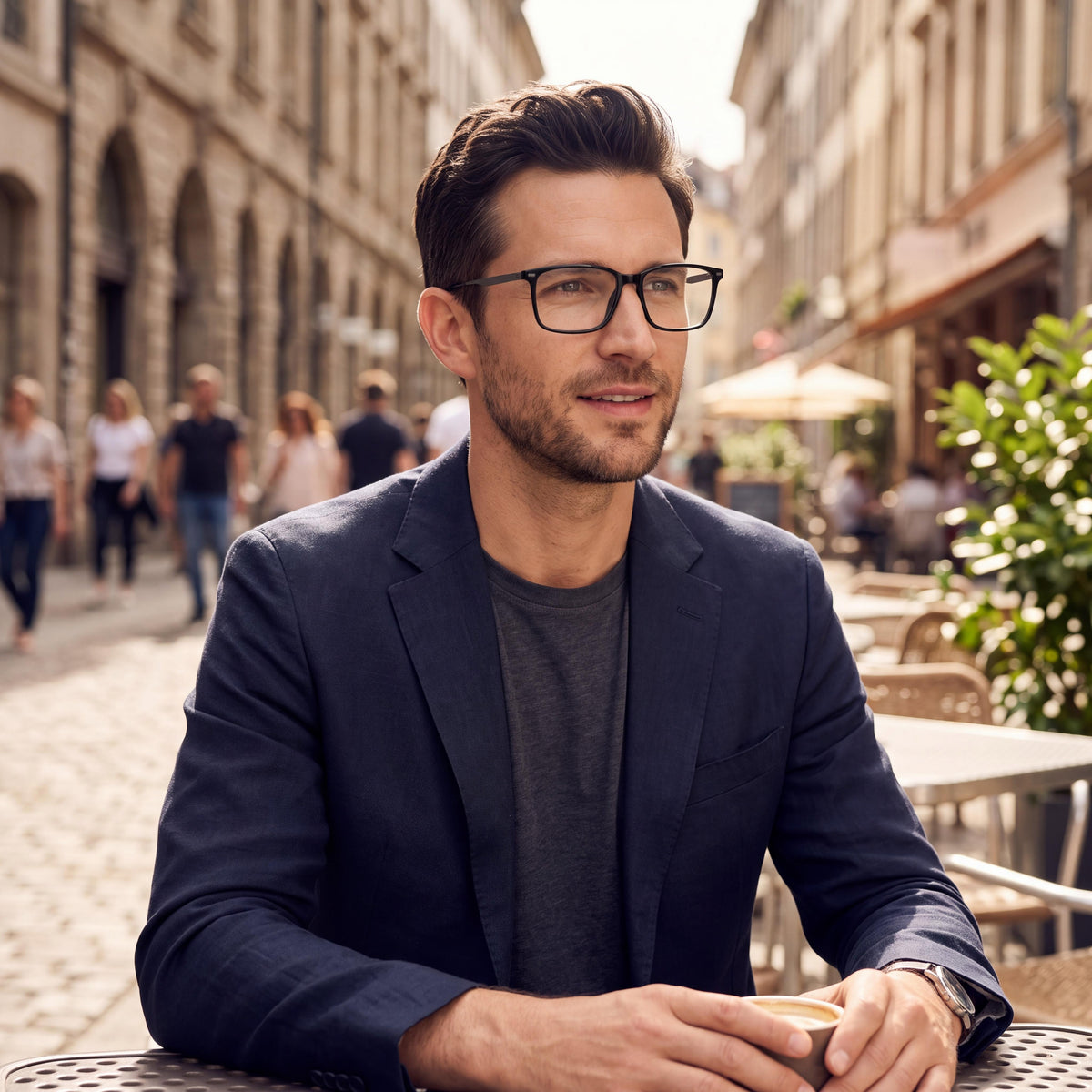Gafas de sol Hugo Boss 1643 para hombre, clásicas, de acetato ligero, color negro con rutenio oscuro, no polarizadas, 55 mm, Photo 4