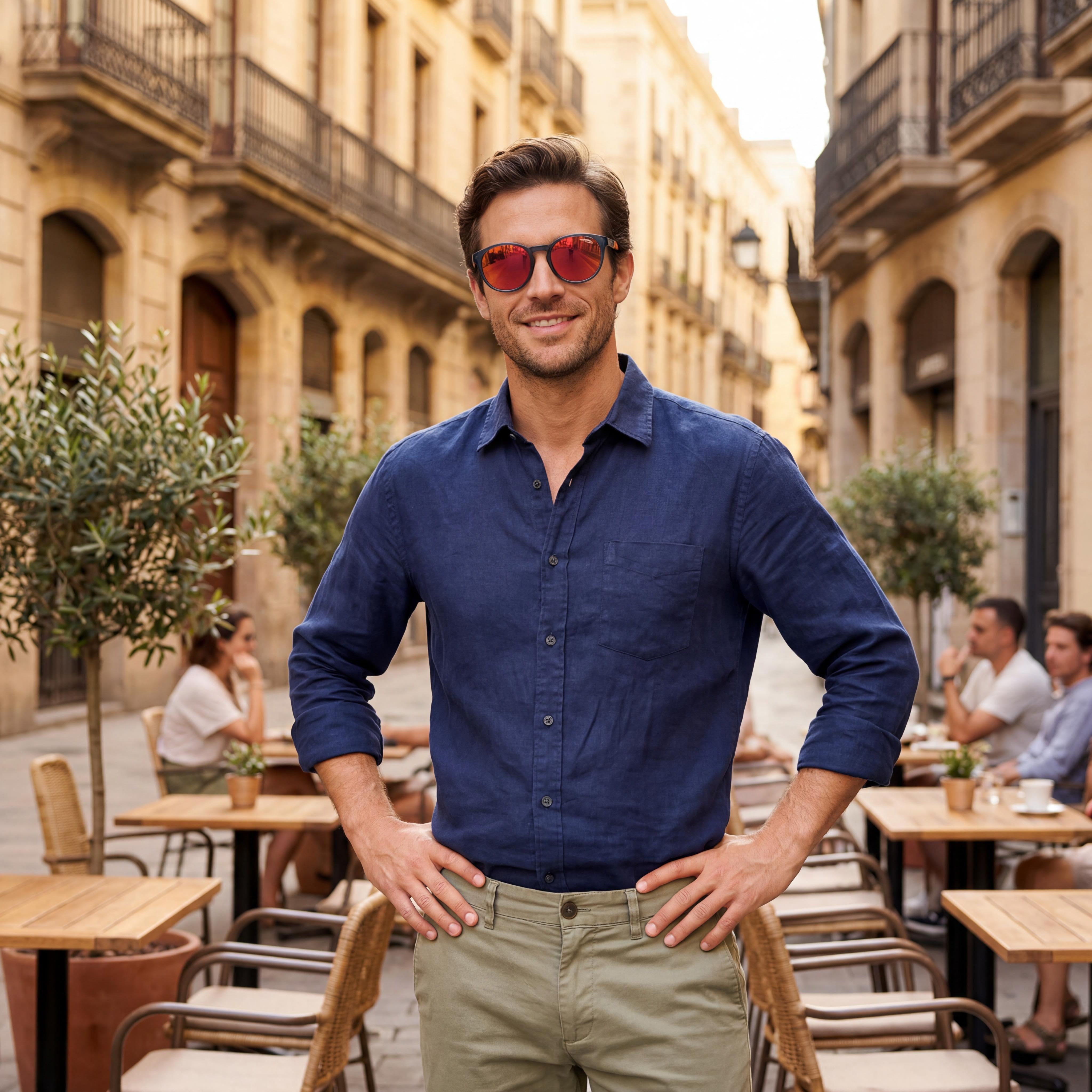 Carrera 8056/S Men's Blue Frame Mirror Fire Red Polycarbonate Non-Polarized Lenses UV Protected 51mm Sunglasses, Photo 6