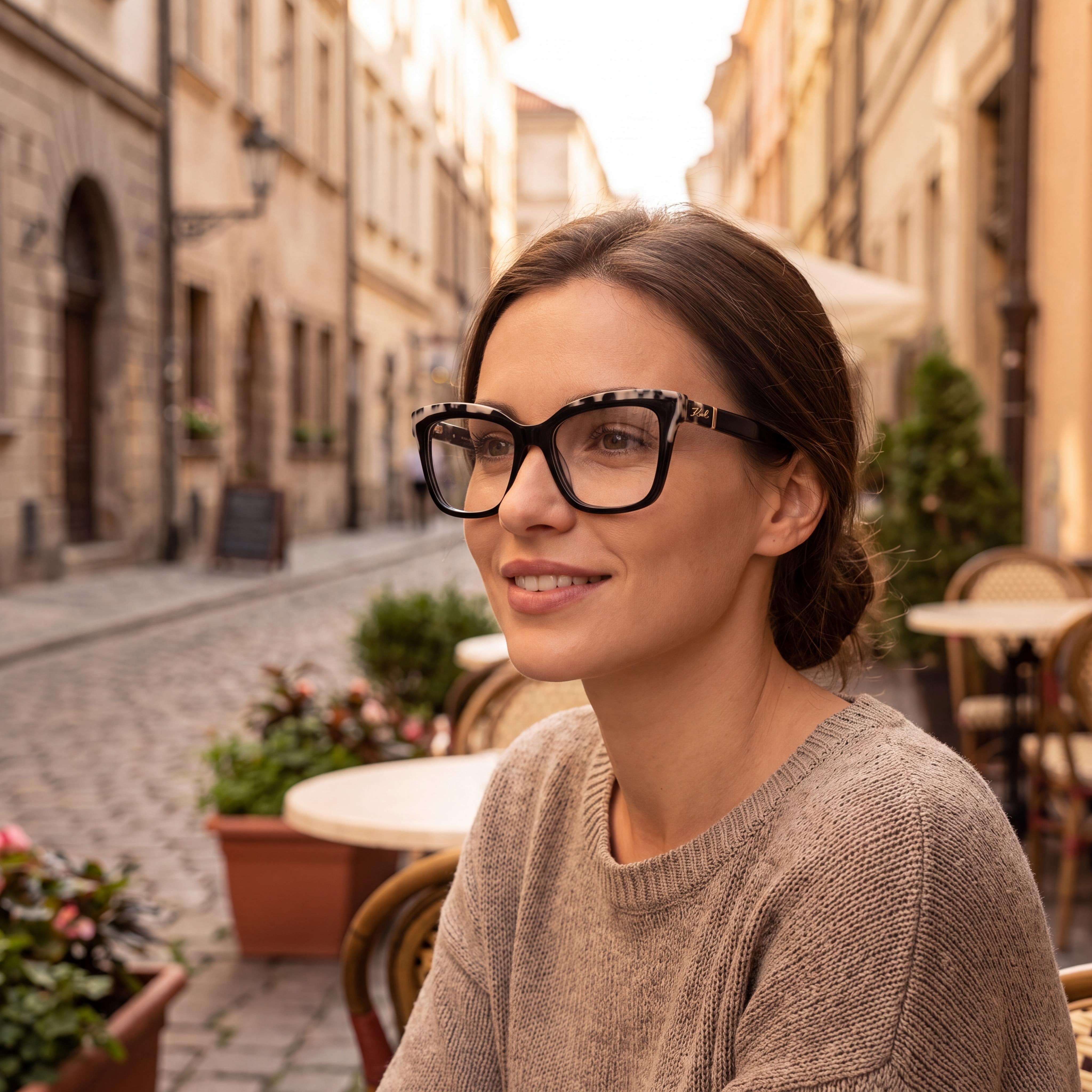 KARL LAGERFELD Casual Women's Black Marble Acetate Eyeglasses 52mm, Photo 5