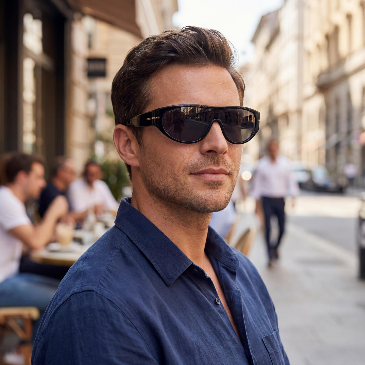 Gafas de sol rectangulares Hugo Boss Boss 1623/S negras para hombre, 99 mm, Photo 4