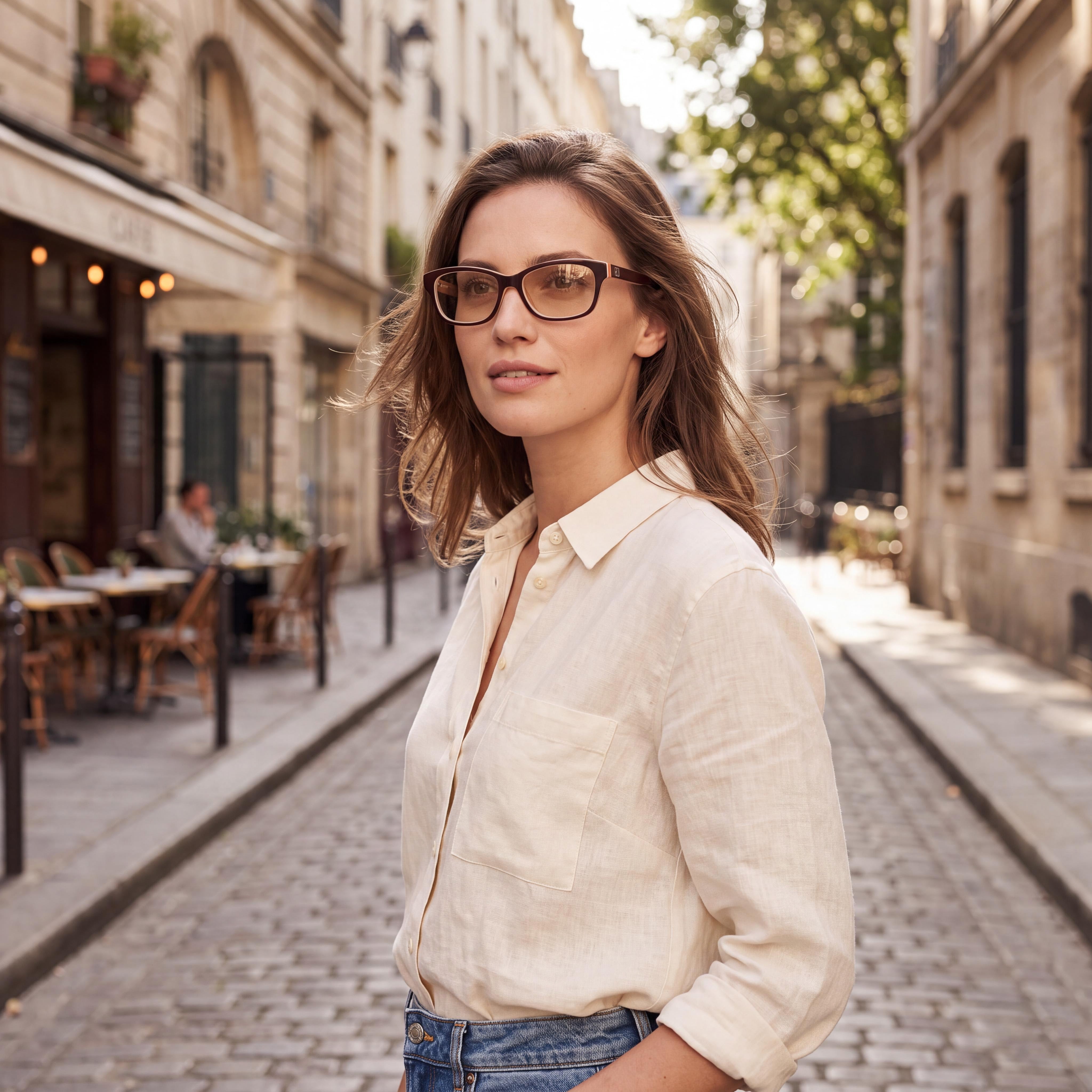 Hugo Boss 0009/N Rectangle Full Rim Plastic Frame Eyeglasses for Men and Women, Brown Ivory, Lens 52mm, Photo 4