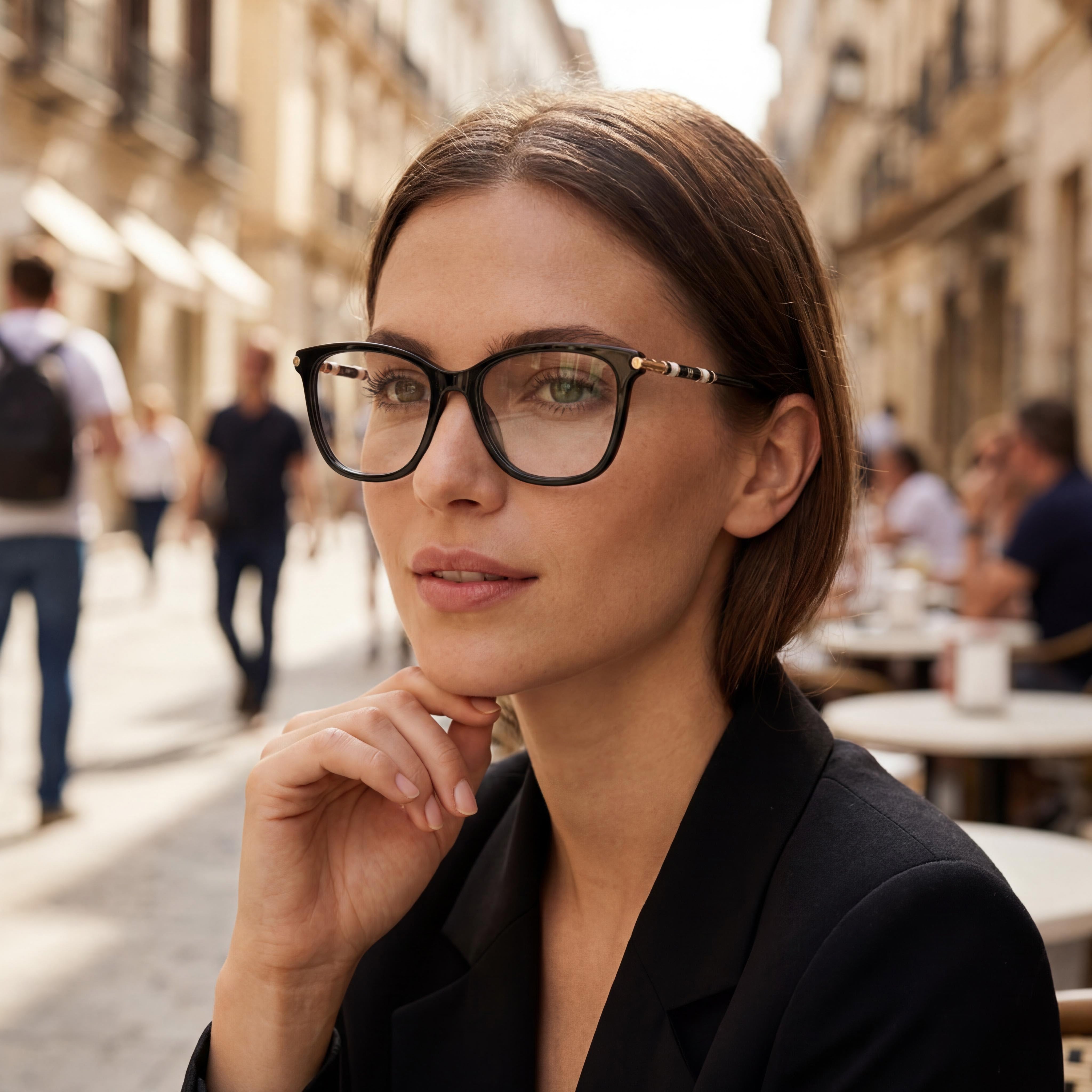 Gafas Carolina Herrera Modern Unisex de Acetato Negro con Ancho de Lente de 55 mm, Puente de 16 mm, Longitud de Patilla de 145 mm, Photo 5