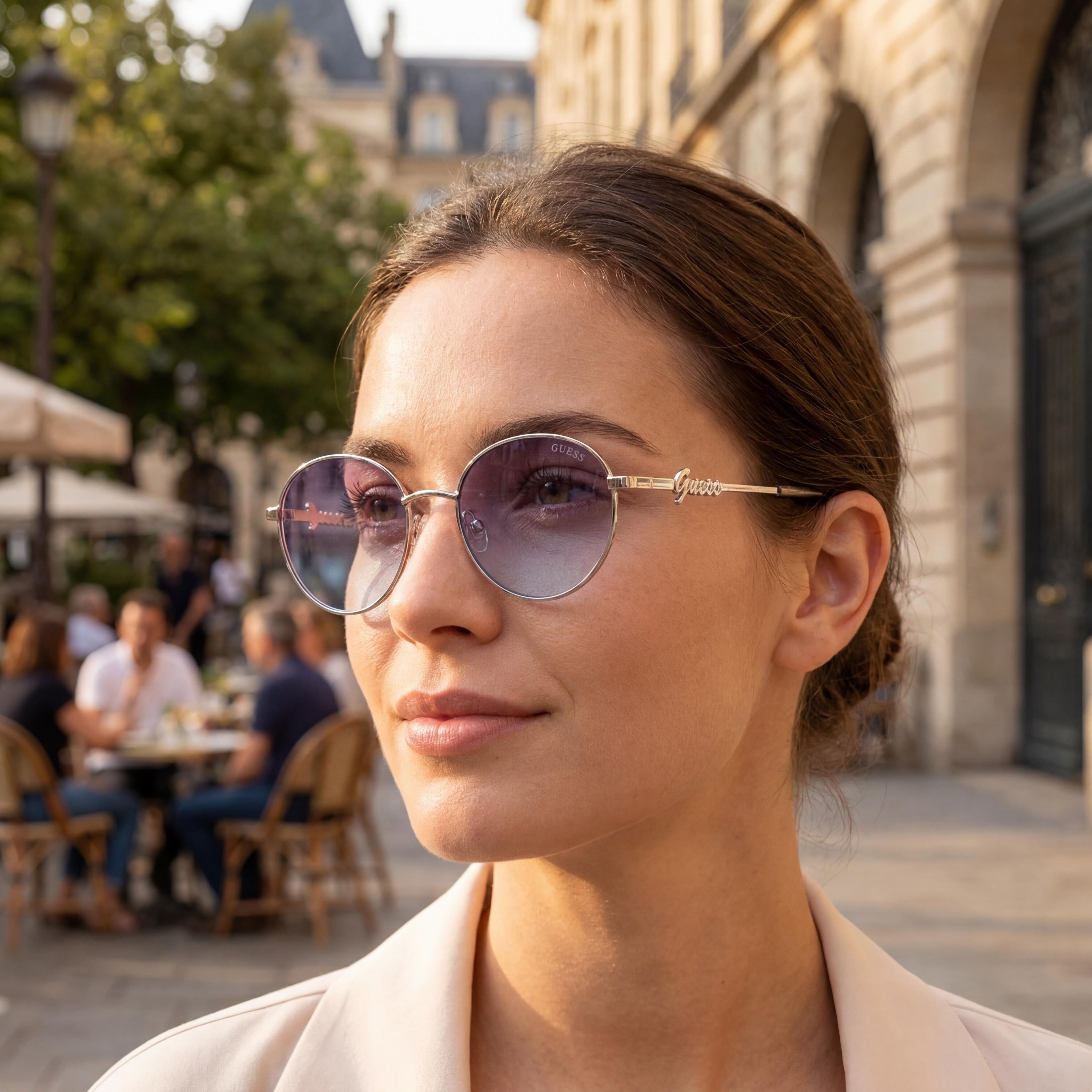 Guess GF4014 Silver Oval Gradient Sunglasses for Women, Photo 6