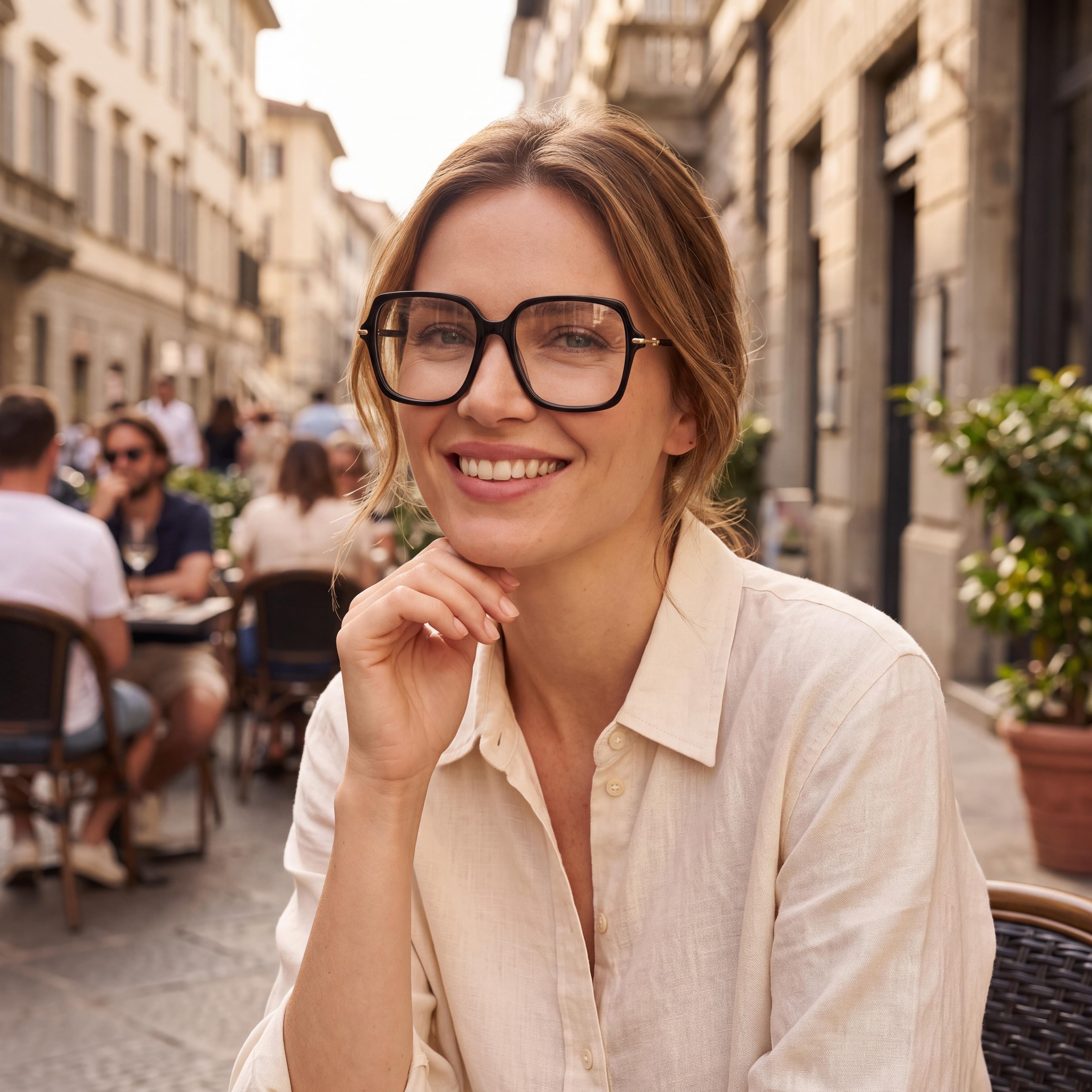 Carolina Herrera Women's Modern Style Black Acetate Optical Eyeglasses, 54mm Lens, 16mm Bridge, 140mm Temple, Photo 4