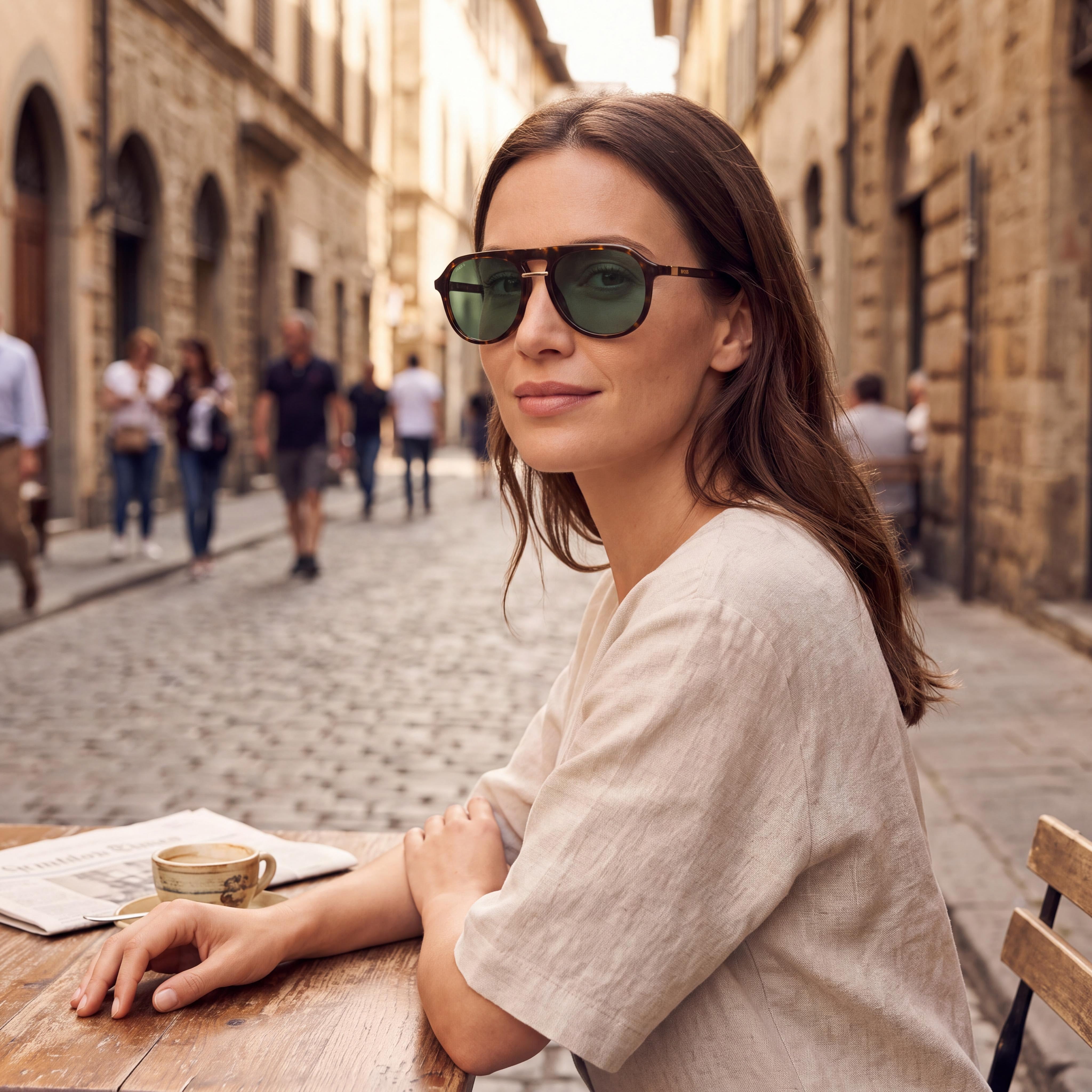 Hugo Boss BOSS 1435/S Casual Unisex Acetate Havana Grey Shaded Sunglasses with Polycarbonate Lenses 54mm, Photo 4
