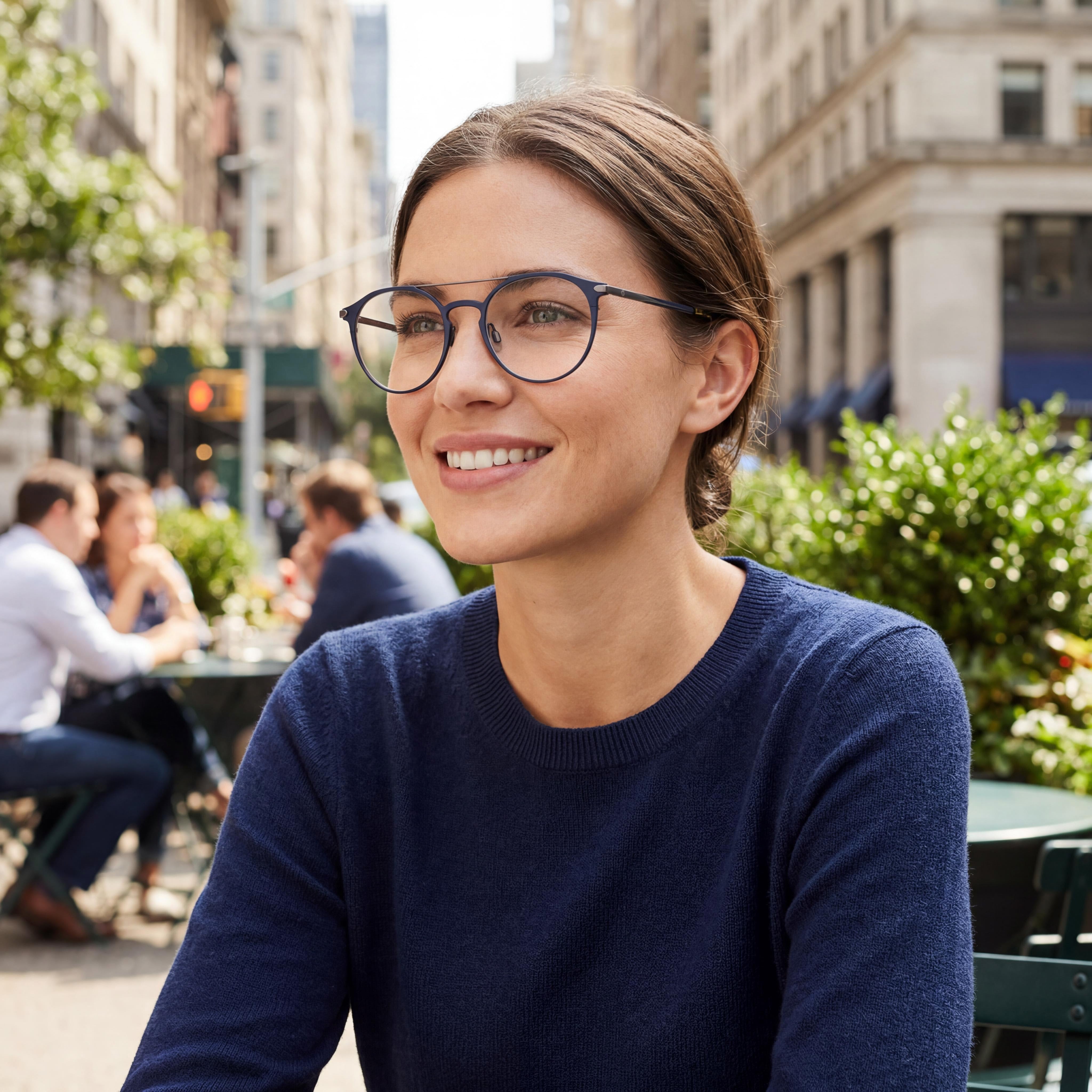 Gafas de sol Rag & Bone Rnb 7013 para mujer, de titanio azul mate, sin policarbonato, talla 50 mm, Photo 4