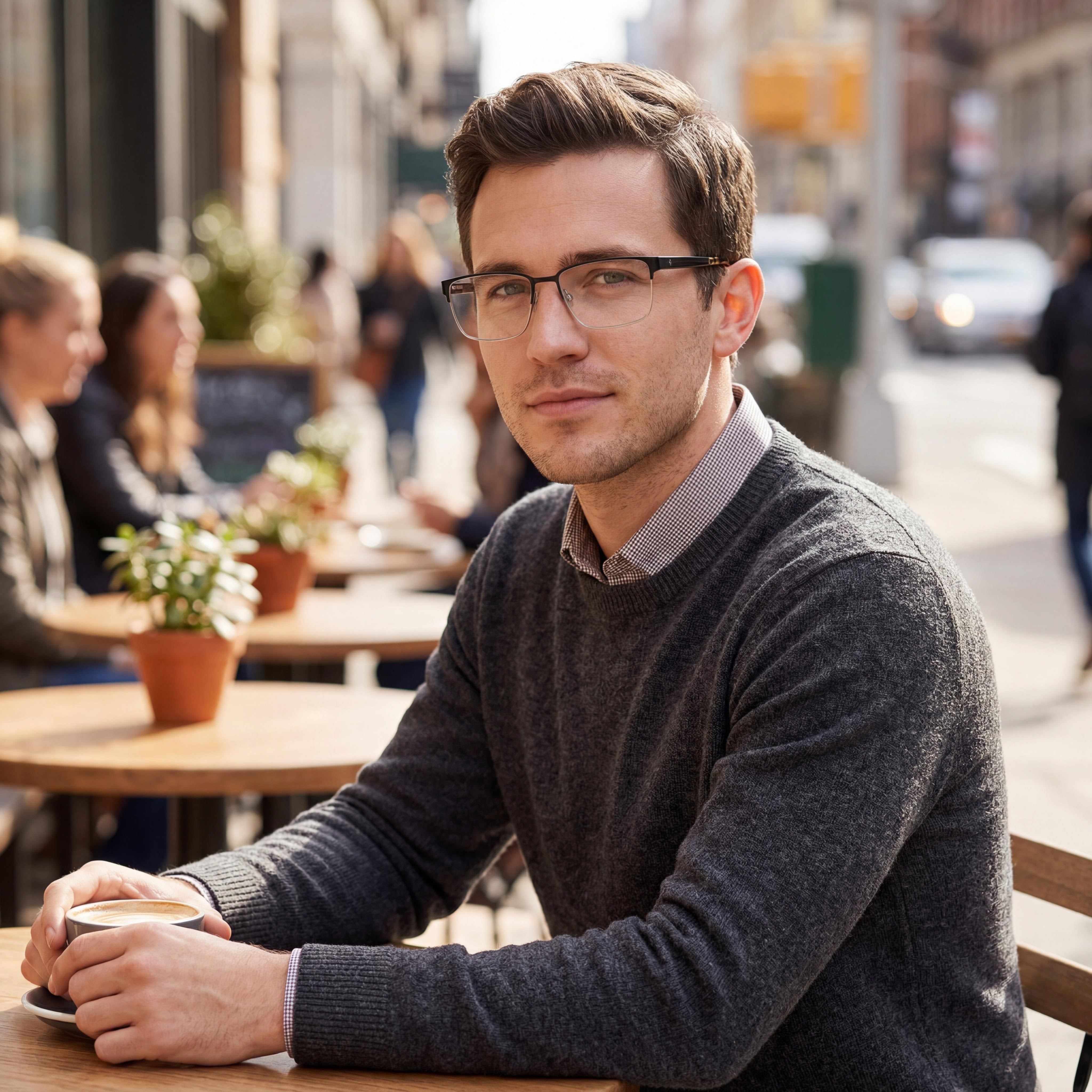 Kenneth Cole New York Kc50008 Men's Eyewear with Metal Frame and Polycarbonate Lens in Matte Black Havana 56, Photo 3