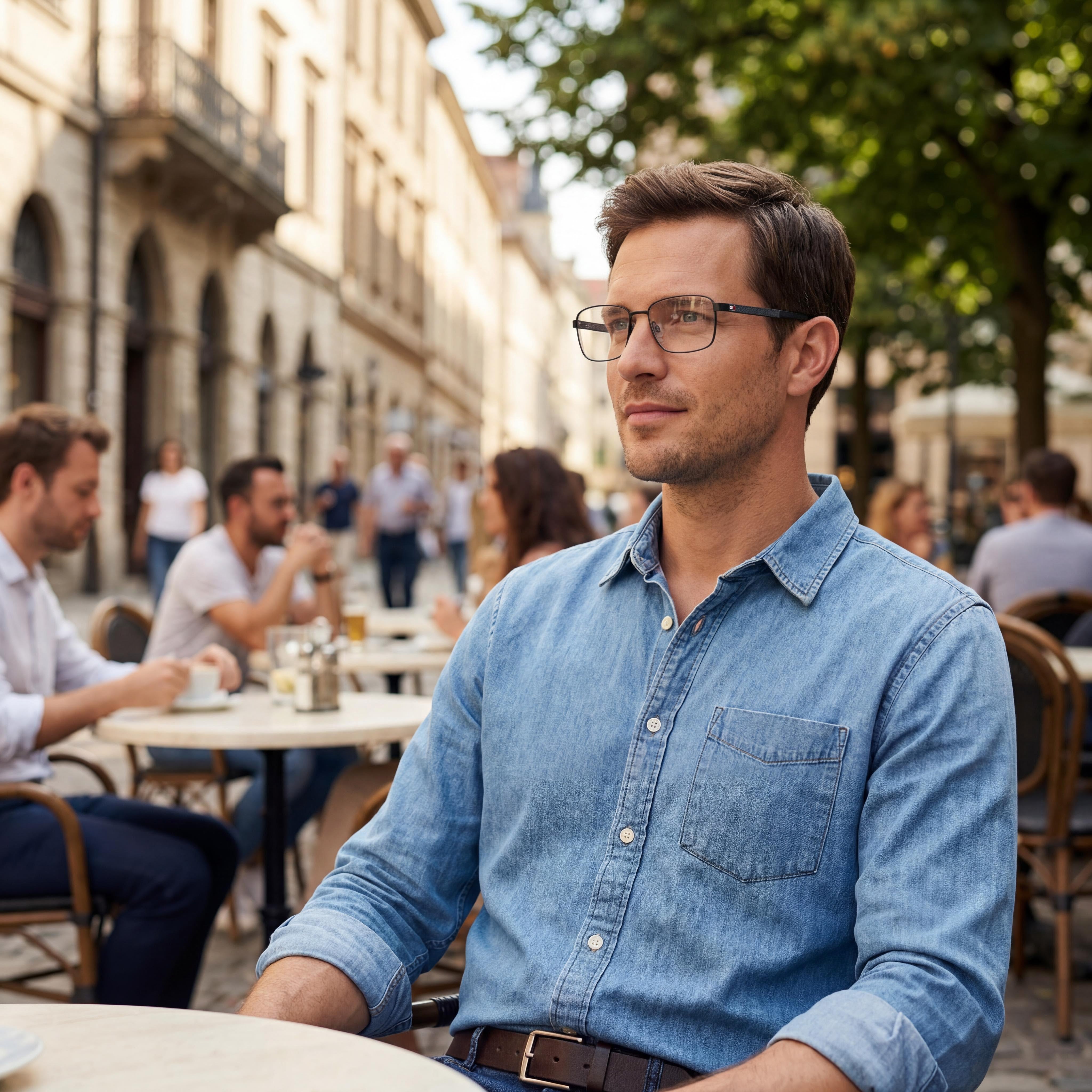 Tommy Hilfiger Th 1946 Men's Modern Style Eyewear with Alloy Steel Frame in Matt Black, 55mm Lens Width, Photo 5