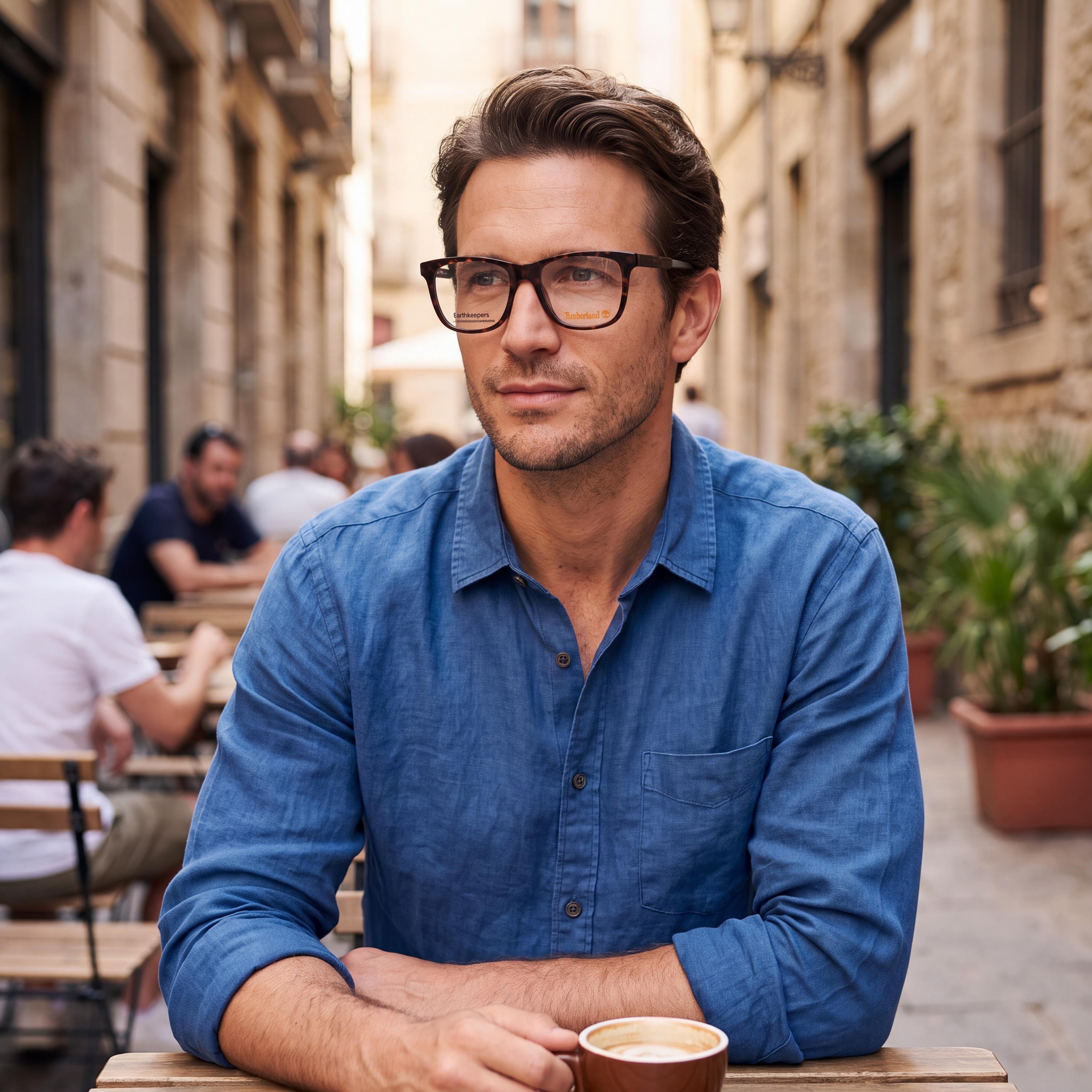 Gafas Timberland TB1723 para hombre - Plástico Havana oscuro, lente de 54 mm, puente de 19 mm, patilla de 145 mm, Photo 4