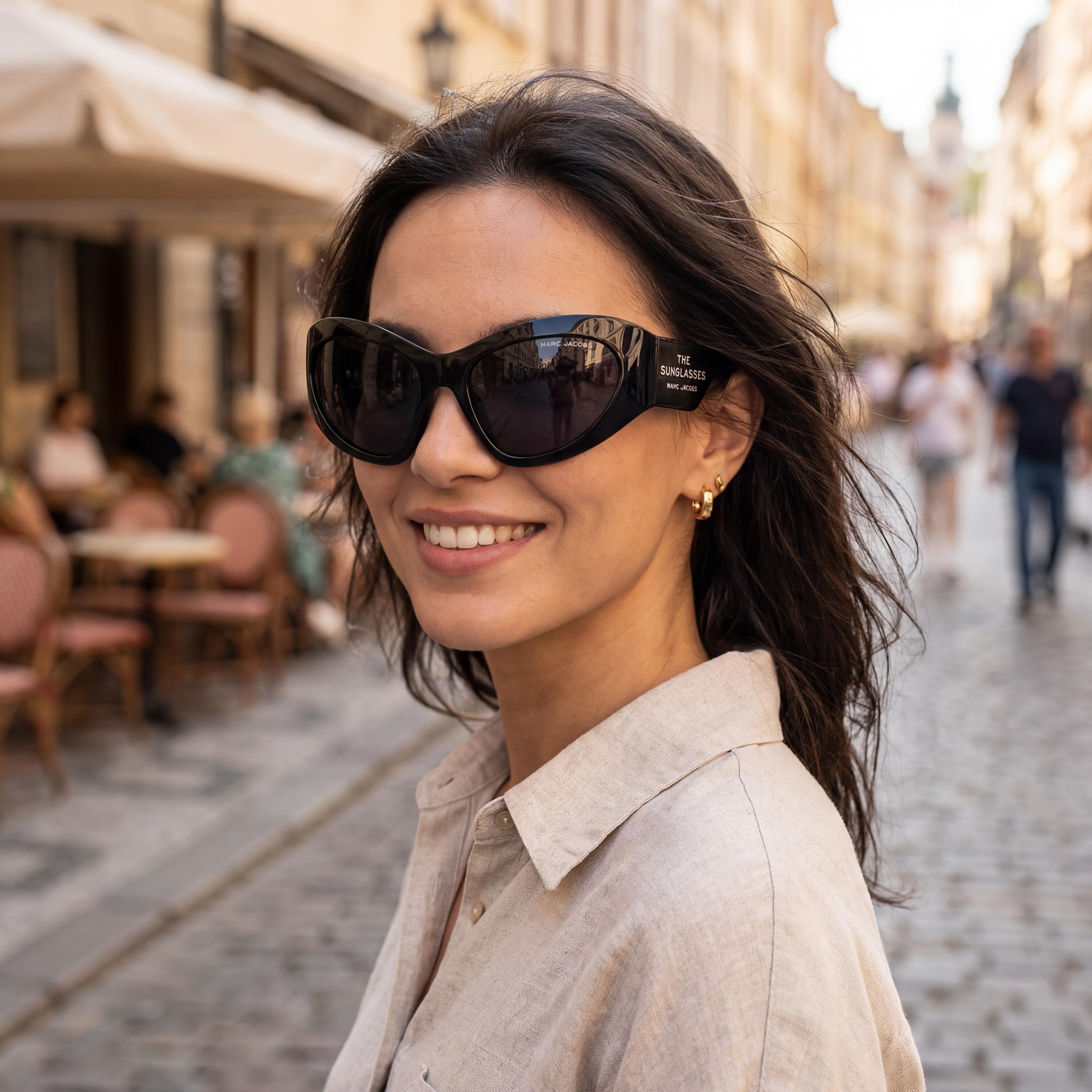 Marc Jacobs Casual Women's Black Grey Polyamide Frame Polycarbonate Lens Non-Polarized Sunglasses 62-18-120mm, Photo 5