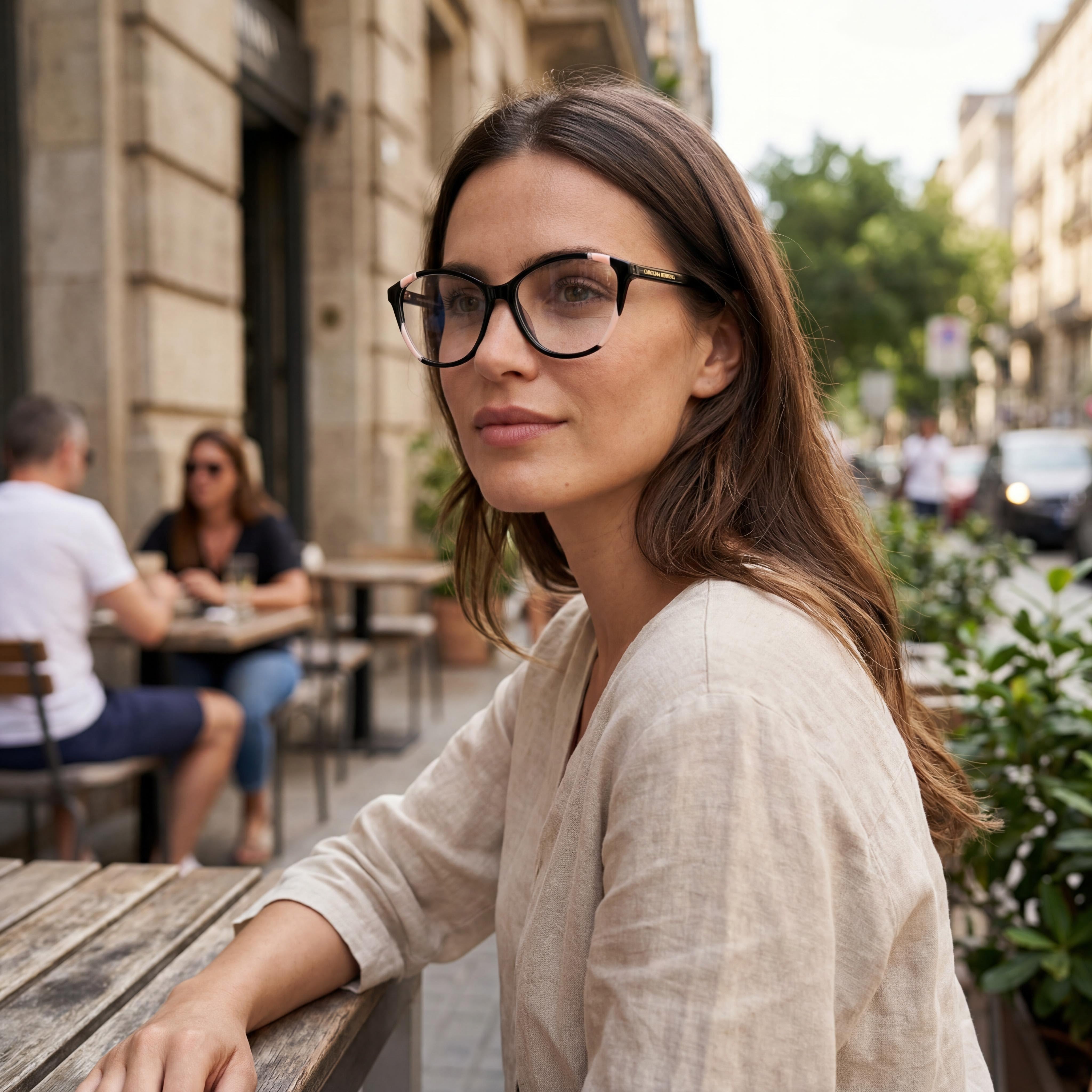 Carolina Herrera Her 0122 Women's Modern Black Nude Acetate Frame Non-Polarised Sunglasses 55mm, Photo 4