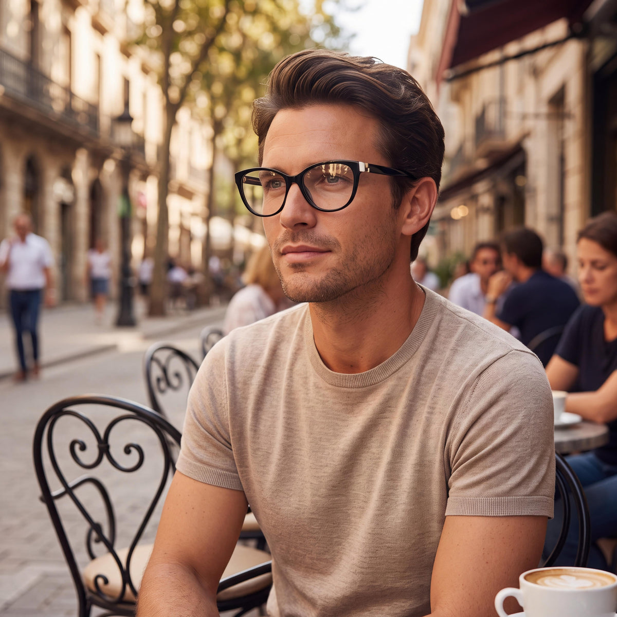 Gafas de sol clásicas Carolina Herrera para hombre con montura de plástico y lentes blancas y negras, sin polarizar, ancho de lente de 55 mm, Photo 5