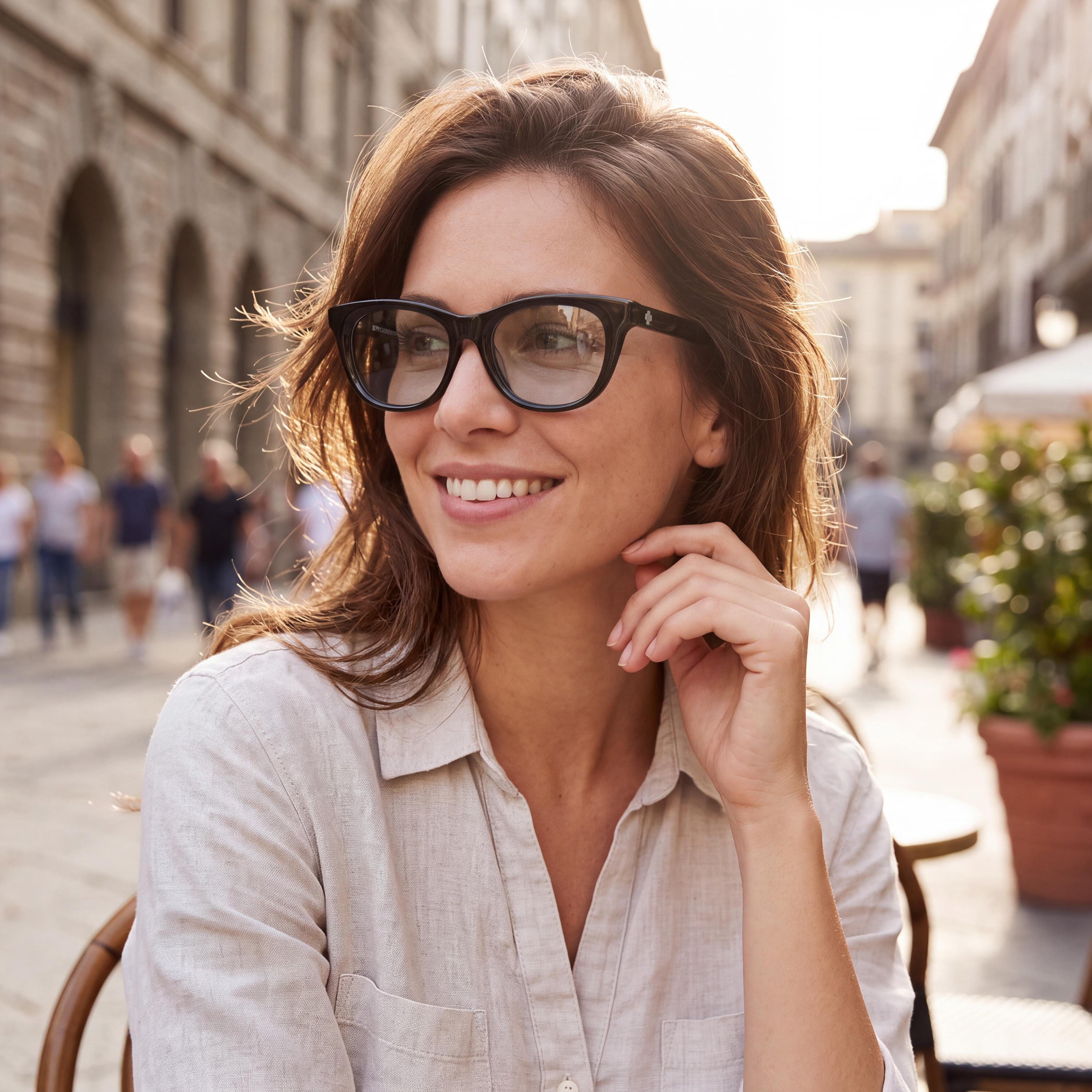 Montura de gafas casual Spy multicolor para hombre y mujer con lentes de demostración de plástico, puente de 17 mm, Photo 4