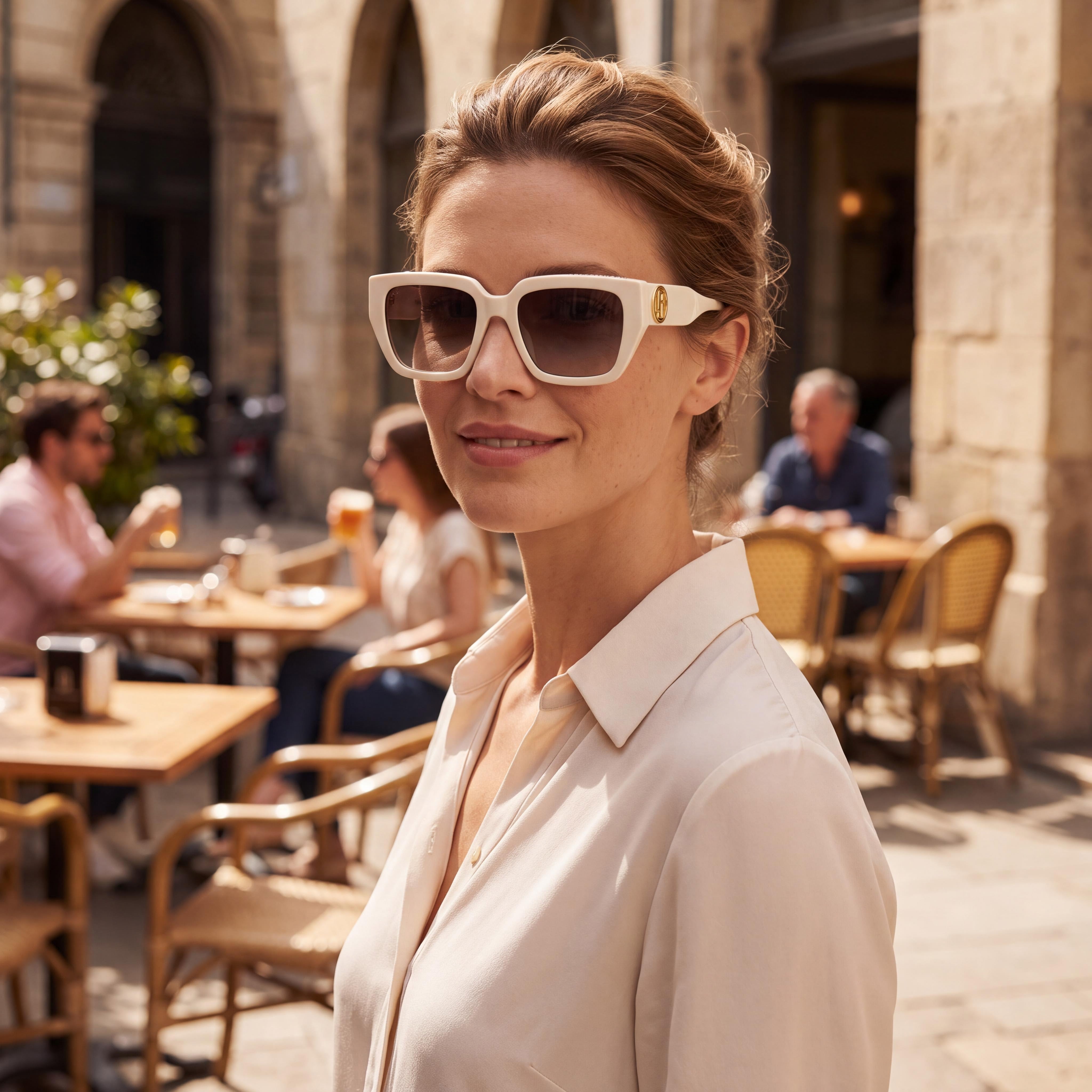 Marc Jacobs Classic Women's Ivory Acetate Non-Polarized Brown Shaded Sunglasses 19-19-140, Photo 3