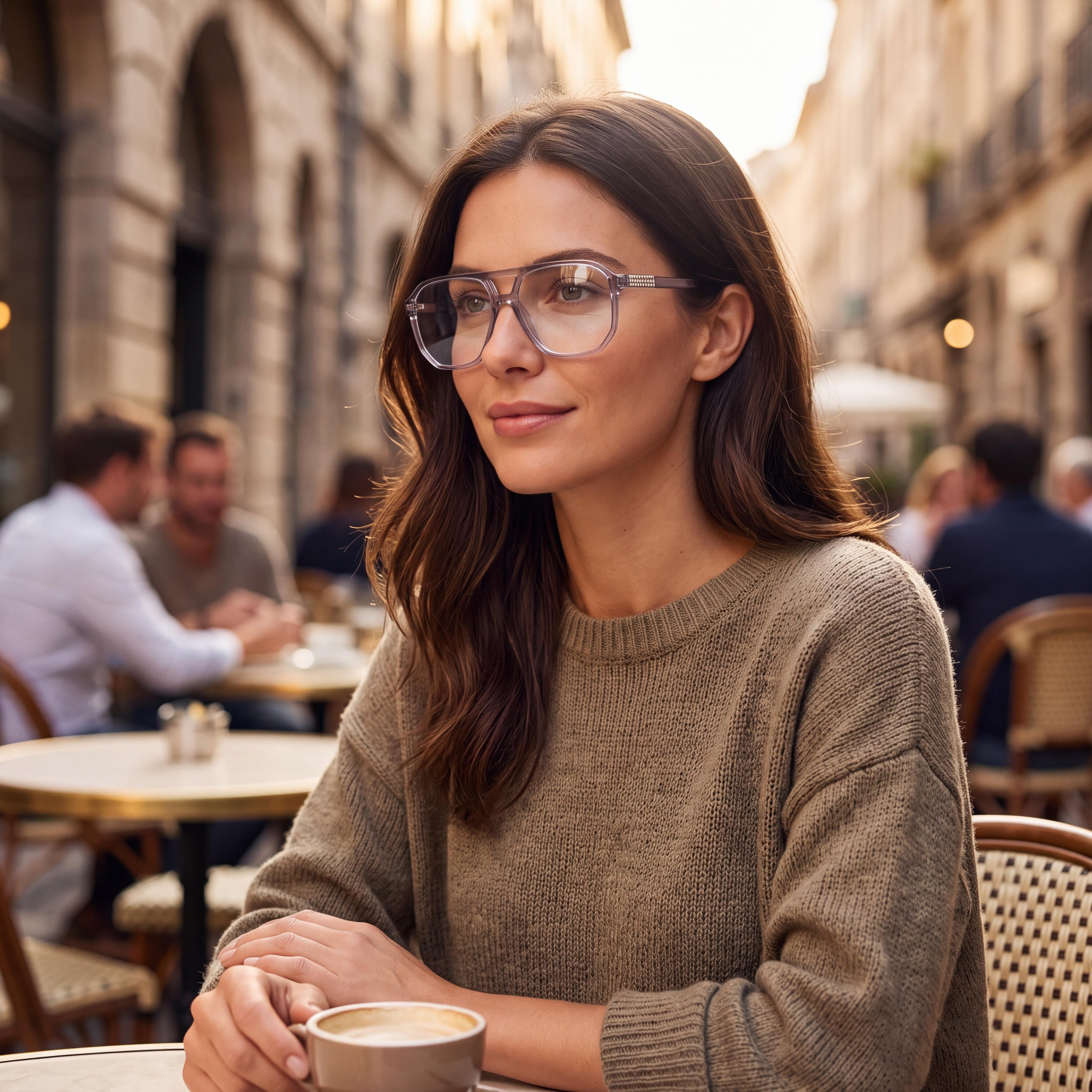 GUESS Casual de Mujer Sin Gafas con Lentes Transparentes y Montura de Plástico Gris, Ancho de Lente 57mm, Photo 5