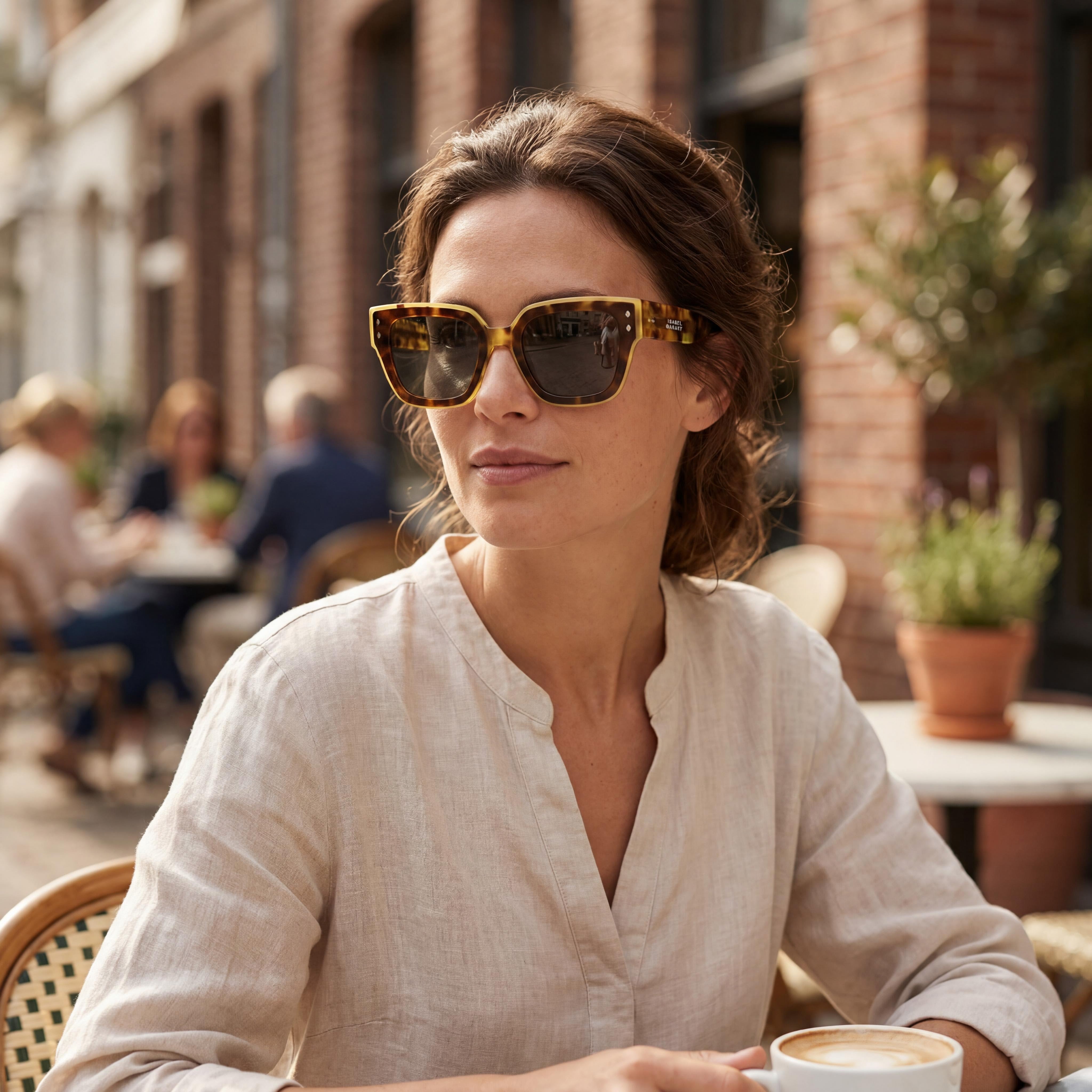 Isabel Marant Casual Women's Havana Honey Acetate Frame Green Polycarbonate Lens Sunglasses 65-13-145mm, Photo 5