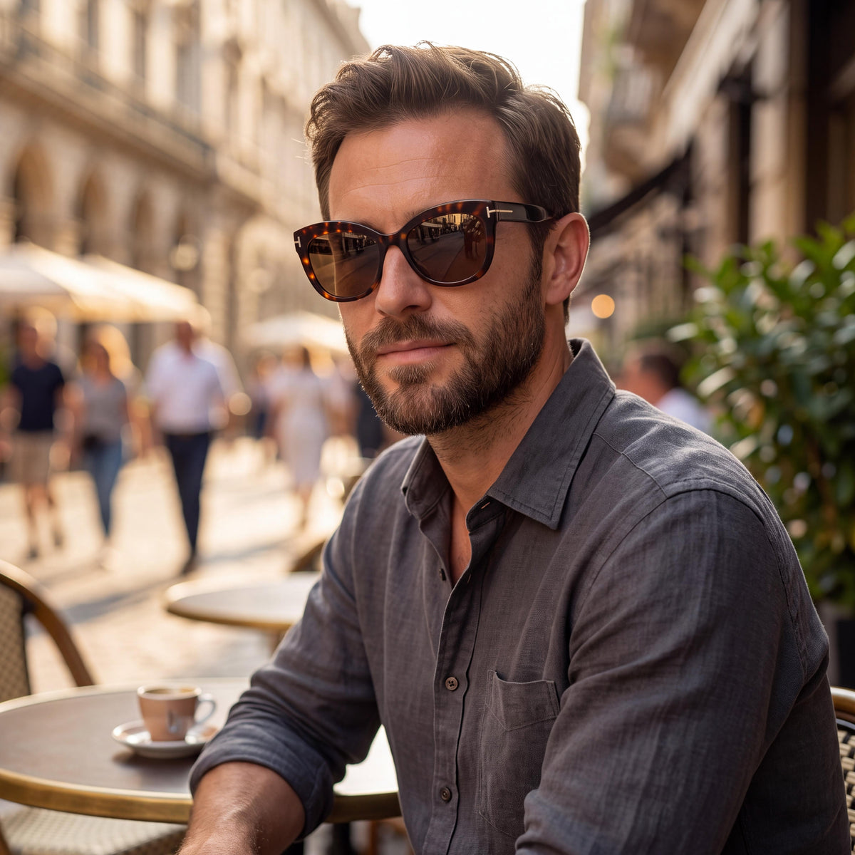 Tom Ford Ft0524 Alistair Men's Red Composite Sunglasses with UV Protection, Brown Lens 56mm, Photo 4
