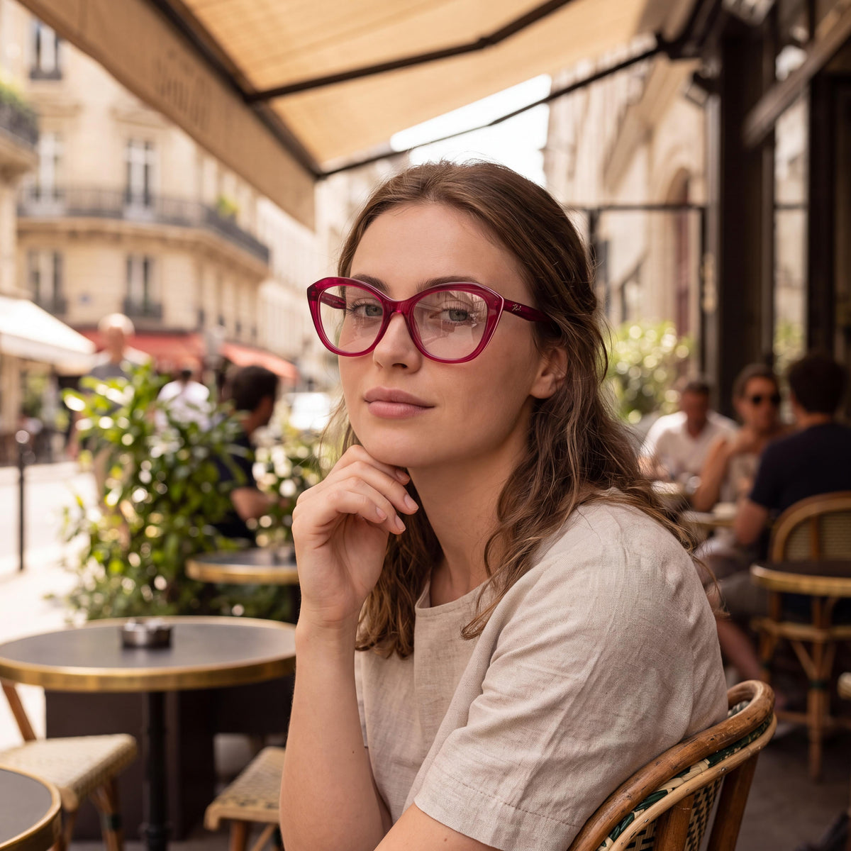 KARL LAGERFELD Women's Kl6137 Cat Eye Eyeglasses with Iniettato Frame in Antique Rose, 52mm Lens Width, Photo 6