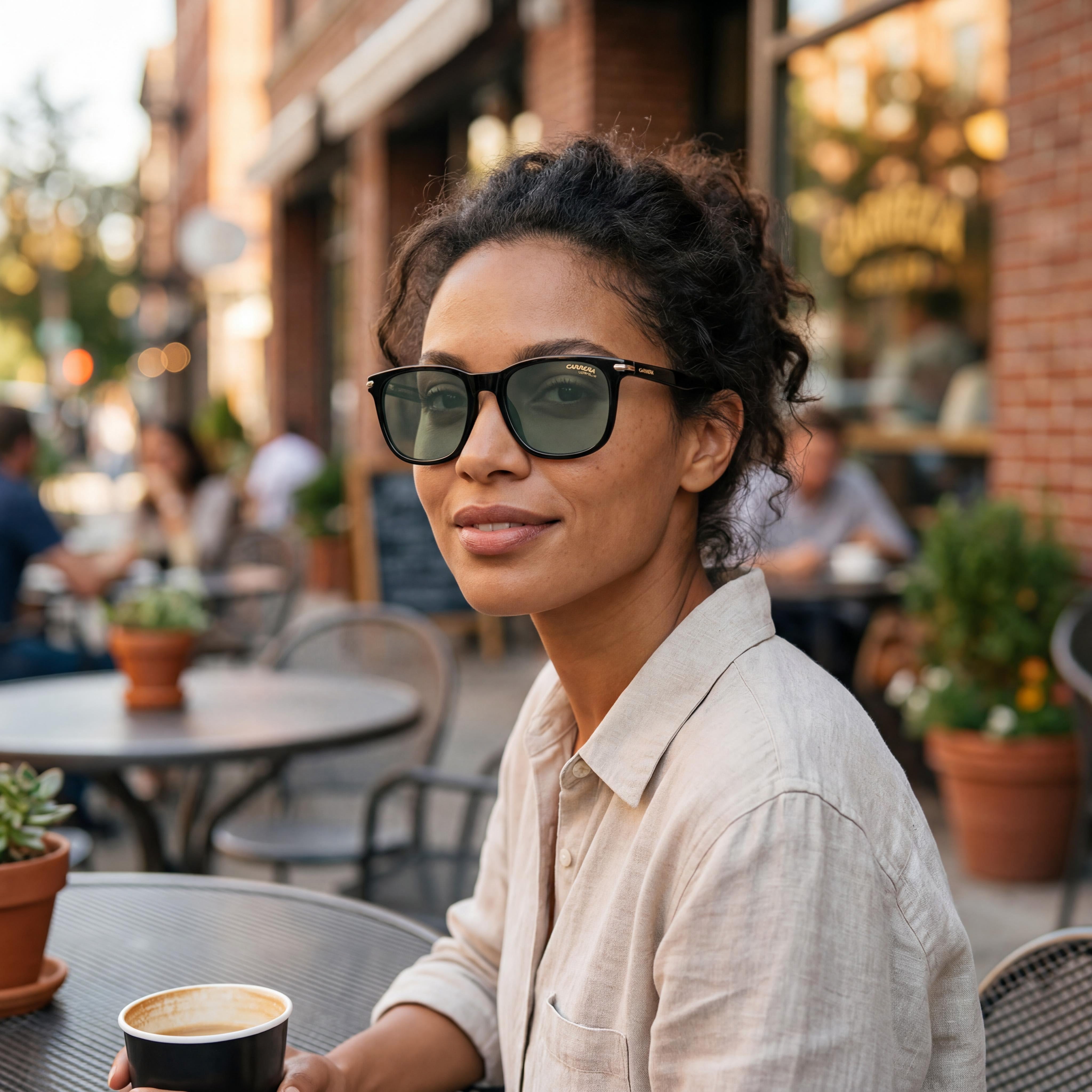 Carrera Modern Women’s Black Lightweight Polyamide Frame Green Grey UV 400 Sunglasses 54-18-145mm, Photo 6