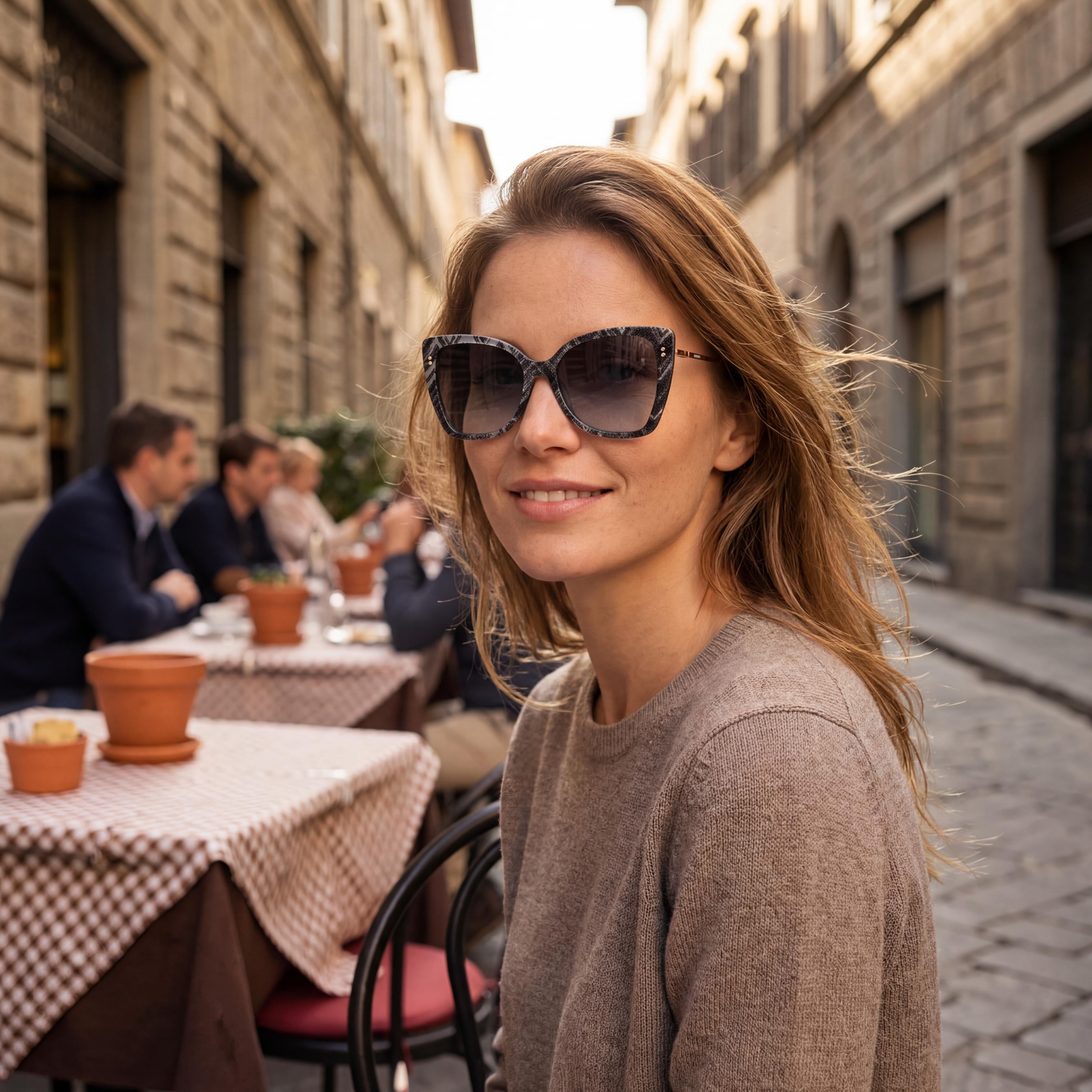 M Missoni Classic Women's Acetate White Black Pattern UV Protected Non-Polarized Sunglasses 58mm, Photo 4
