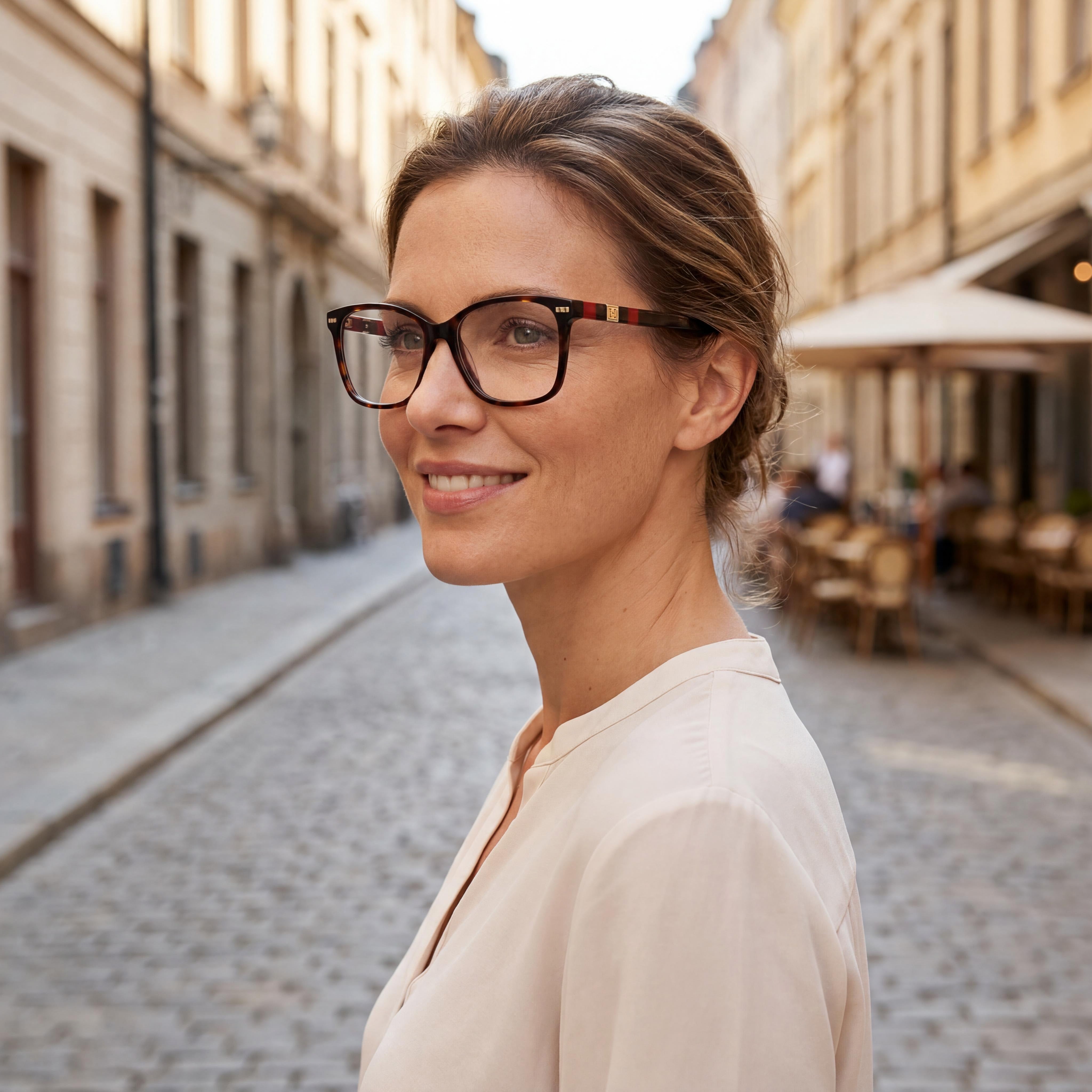 Gafas Carolina Herrera Her 0108 estilo moderno para mujer con montura de acetato y lentes de policarbonato rojo habana de 54 mm, Photo 5