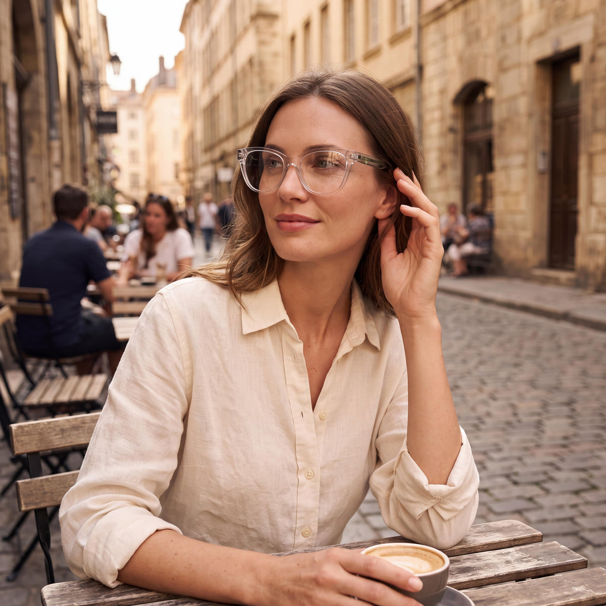 BURBERRY BE2375 EVELYN Women's Full Rim Eyeglasses, Clear Acetate Frame, Clear Lenses, 53-17-140mm, Photo 4