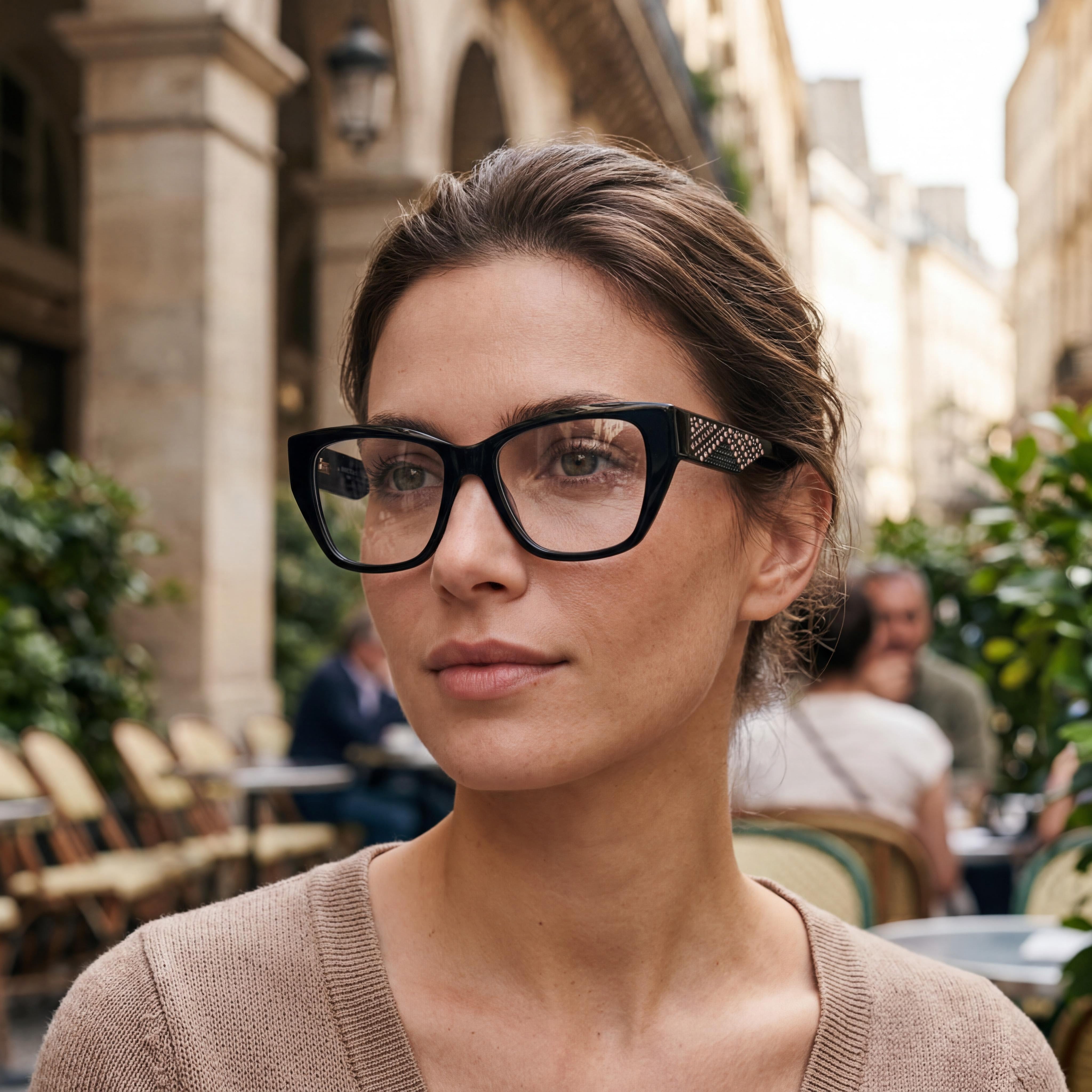 GUESS by Marciano Gm50019 Women's Shiny Black Plastic Frame Eyeglasses with Polycarbonate Lenses 52-15-140, Photo 5