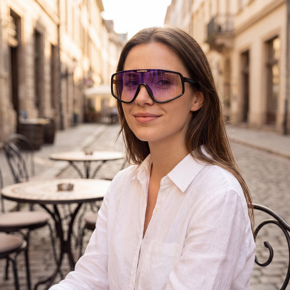 Carrera 4017/S Women's Plastic Frame Sunglasses Black Multilayer Violet UV Protection Non-Polarized 99mm, Photo 6