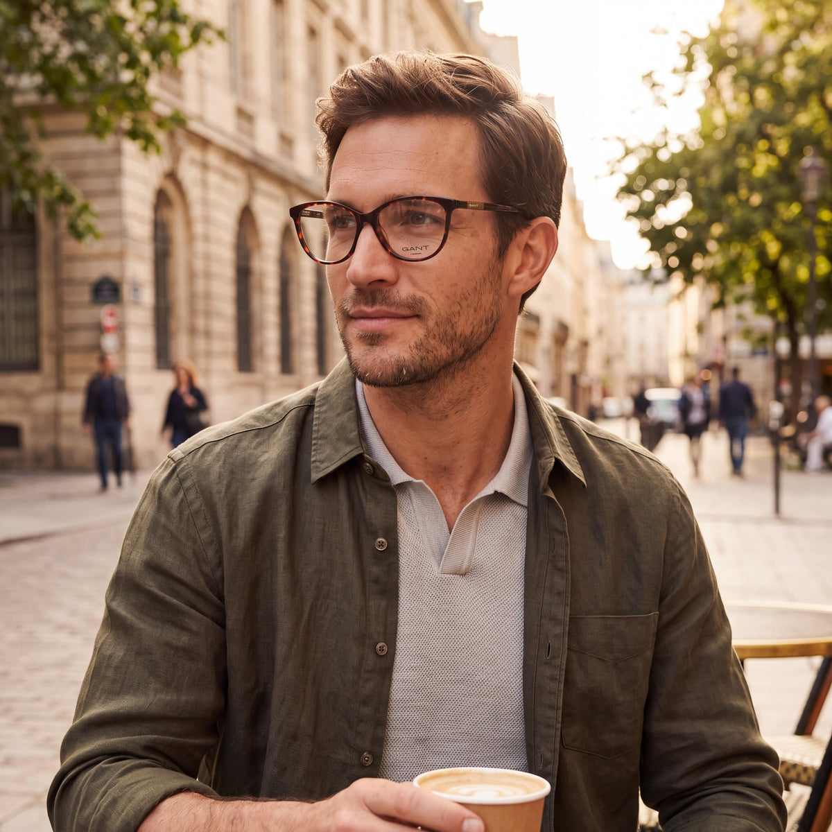 Gafas graduadas GANT Ga4149 para hombre con montura de plástico en color Habana y lentes transparentes de 52 mm, Photo 4