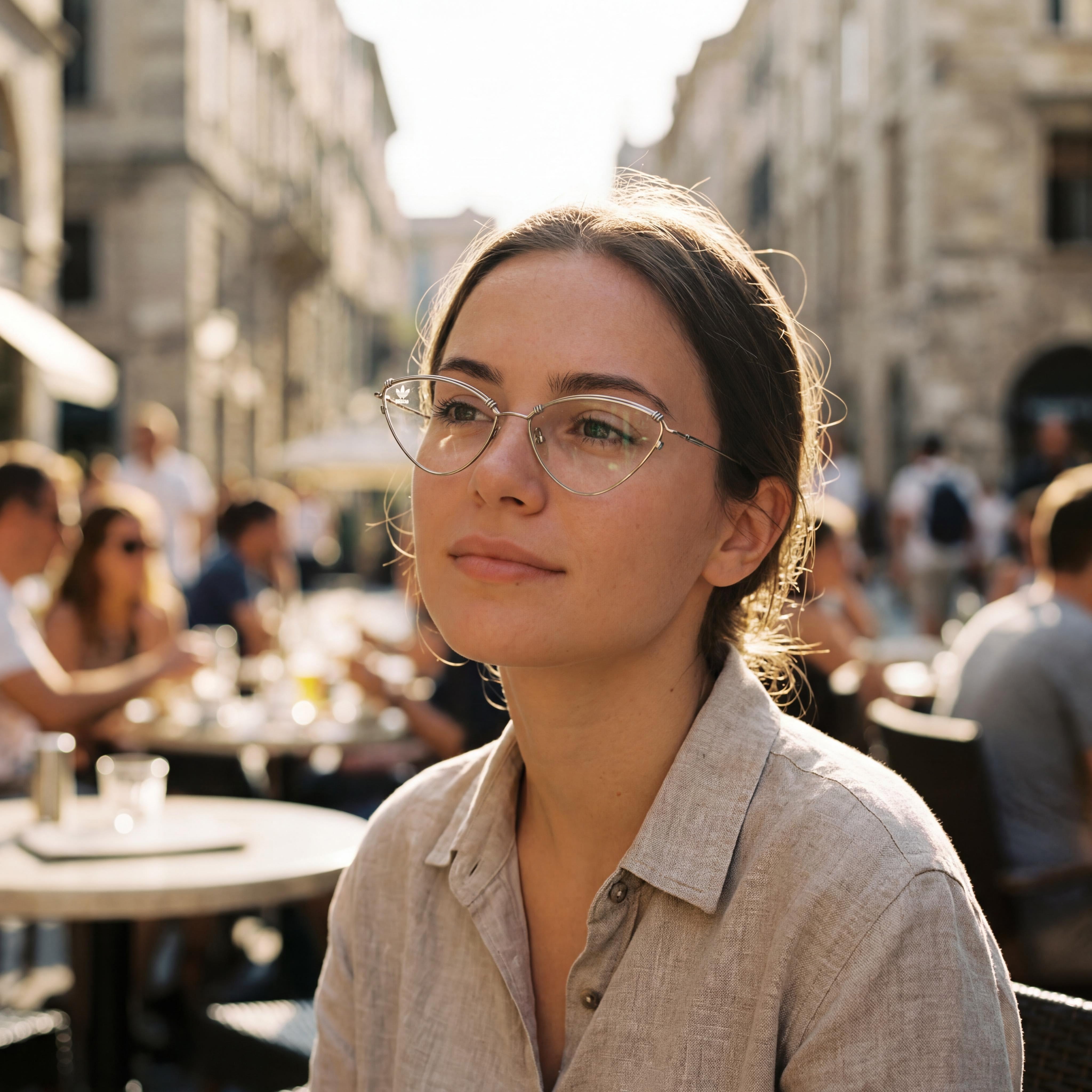 Adidas AOM012O 2019 Model Women's Cat Eye Full Rim Metal Silver Frame Clear Lens Eyeglasses 57mm, Photo 4