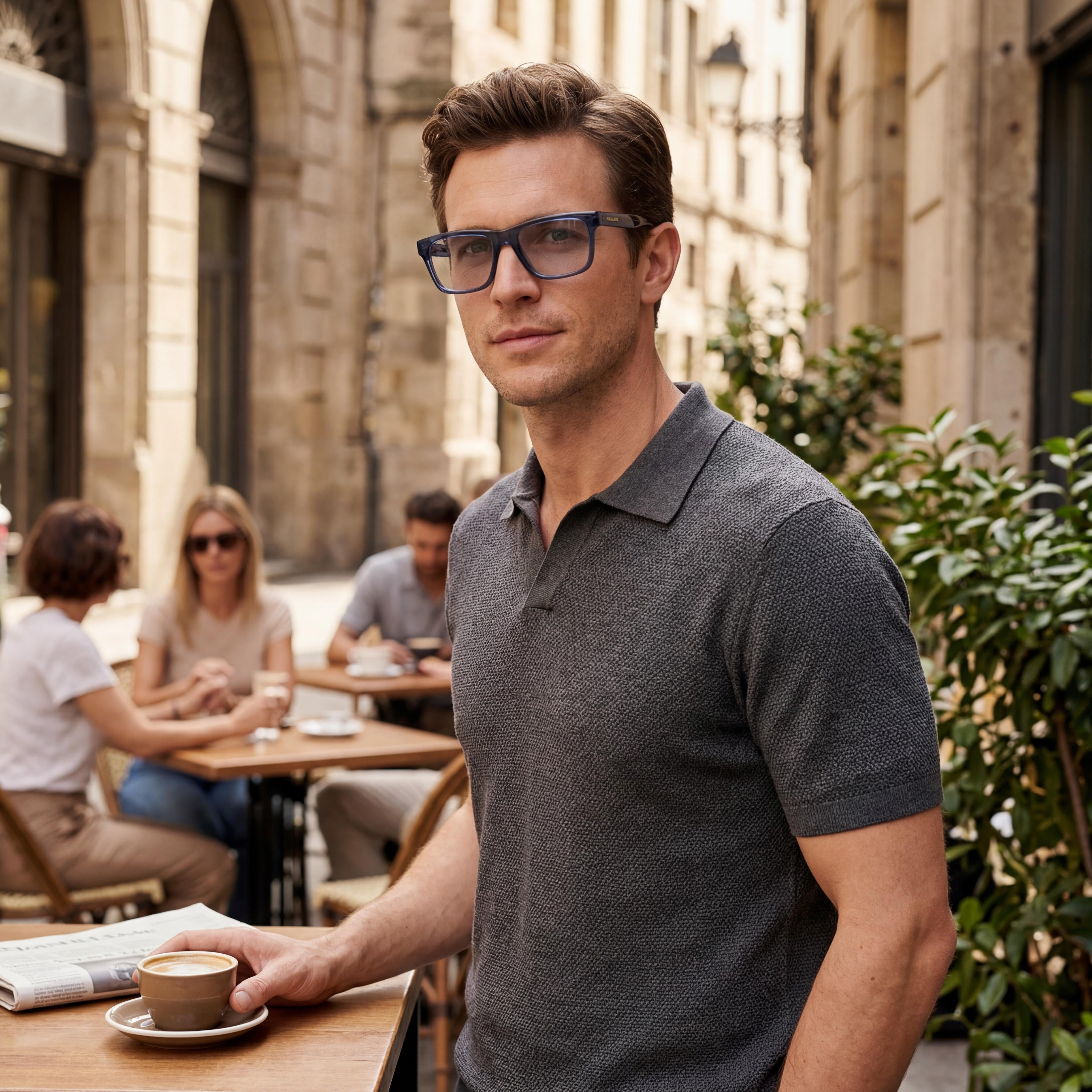 Gafas de sol polarizadas transparentes color azul celeste de metal para hombre Ferragamo SF2988 con lentes de policarbonato de 54 mm, Photo 4
