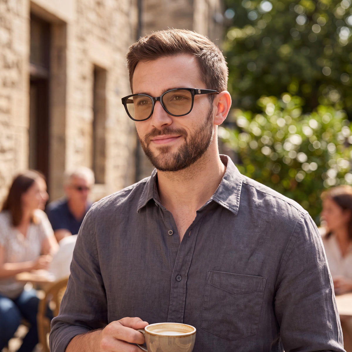 GUESS Gu2992-d Men's Shiny Black Plastic Frame Eyeglasses with Clear Lenses, 54mm Lens Width, Photo 4