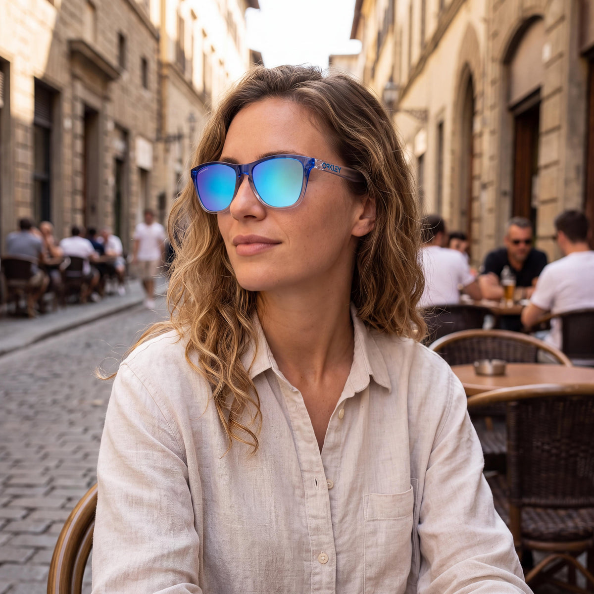 Oakley Oj9006 Frogskins Xs Unisex Square Crystal Blue Frame Prizm Sapphire Non-Polarized UV Lenses 53mm, Photo 4