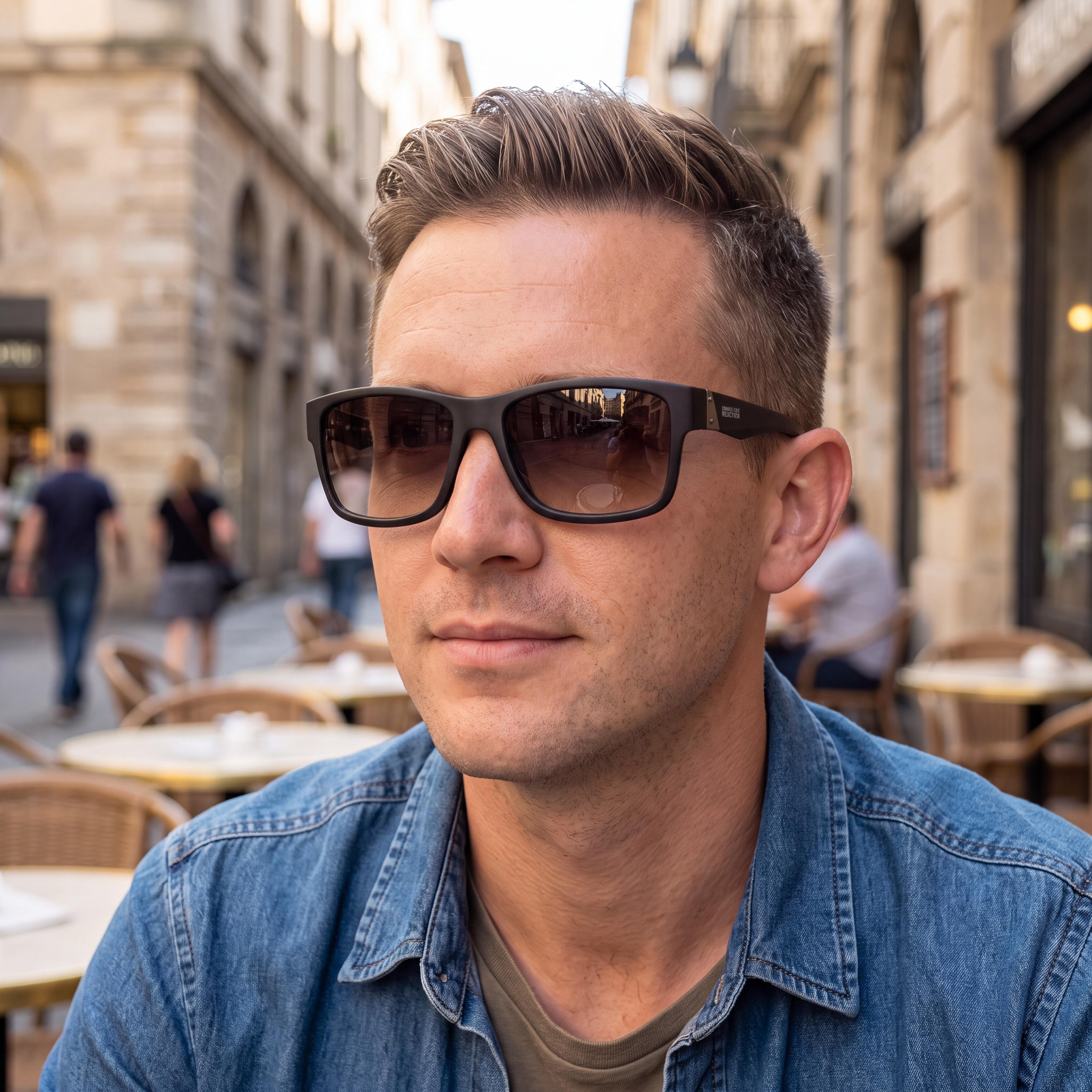 Kenneth Cole Kc1249 Men's Matte Brown Plastic Square Sunglasses, Brown Gradient Lenses, 100% UV Protection, 45-17-138mm, Photo 5