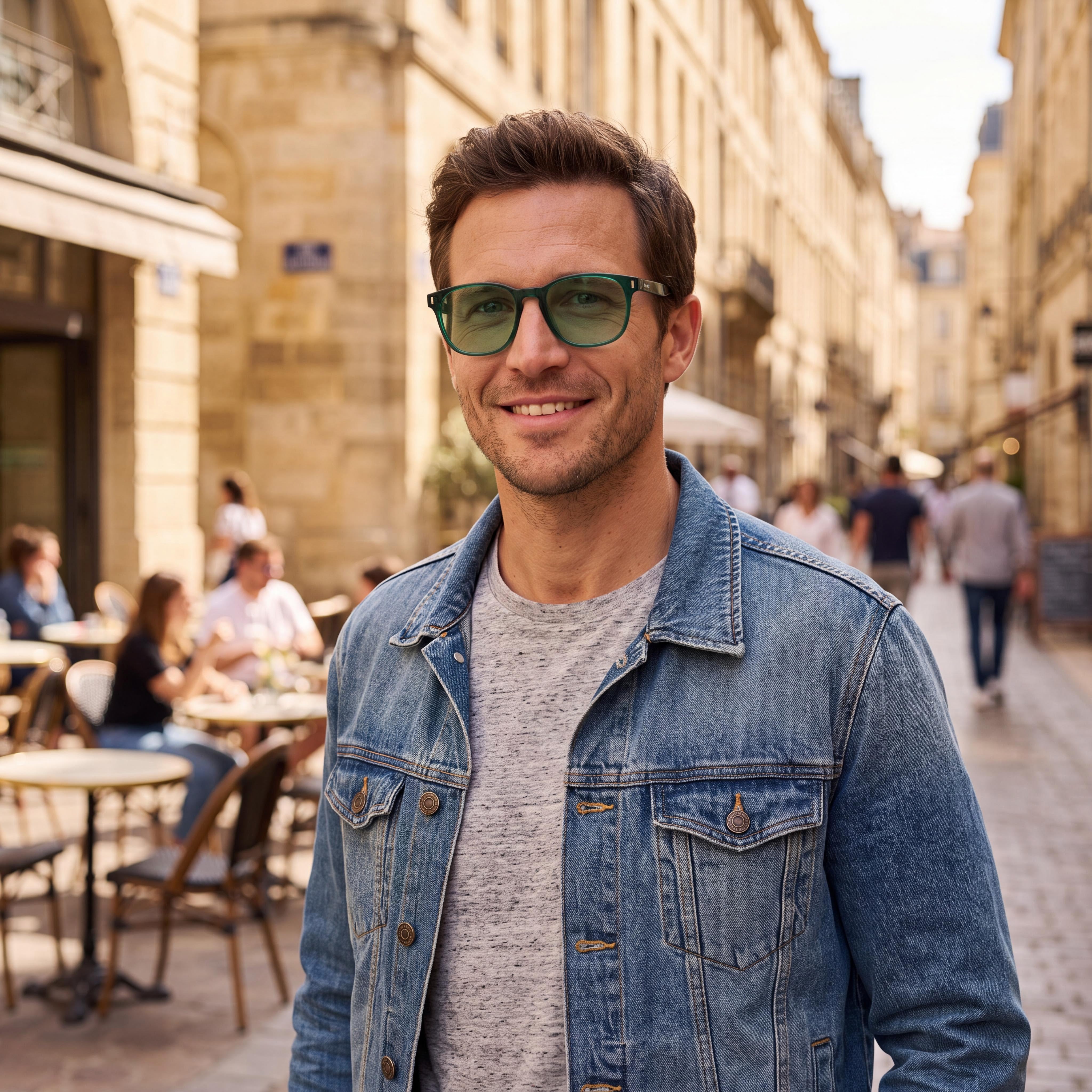 Polaroid Modern Men's Acetate Frame Green Polycarbonate Lens Non-Polarized UV Protection Sunglasses 52mm, Photo 6